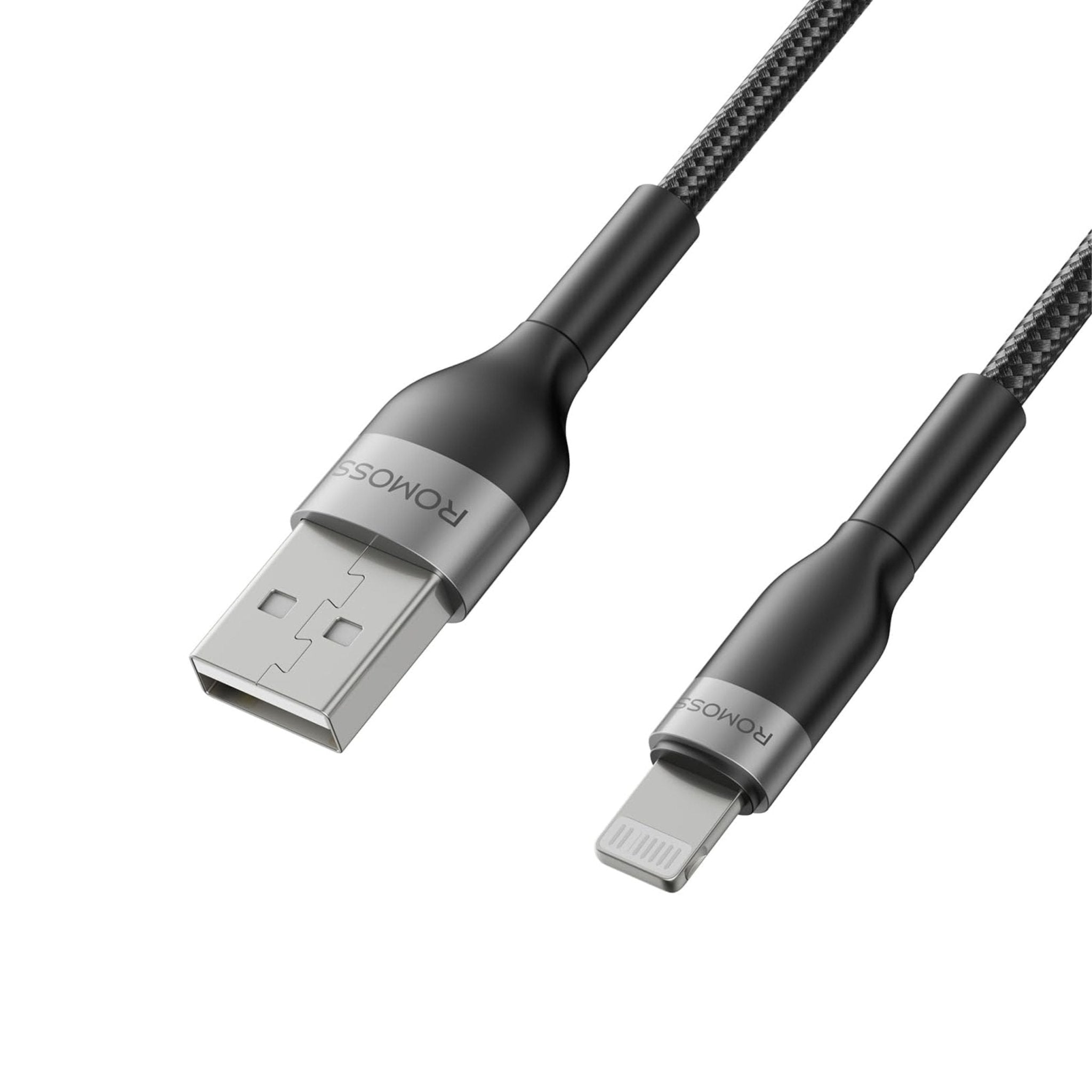 ROMOSS CB12B USB-A to Lightning Fast Charging Nylon Braided Cable 2M (5V) - Black