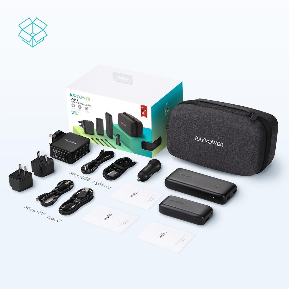 RavPower 10 in 1 Portable Charger Combo - Black