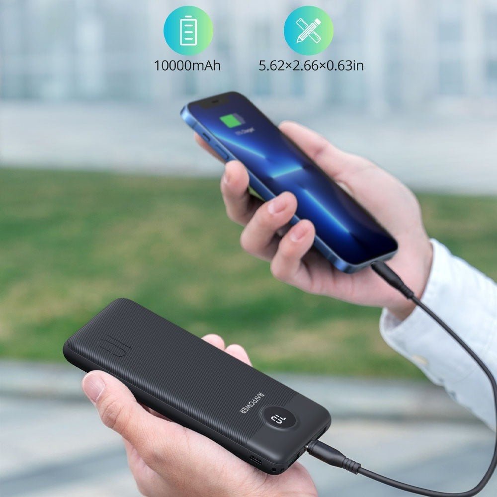RavPower PD Pioneer 10000mAh 20W 3 Port Power Bank - Black
