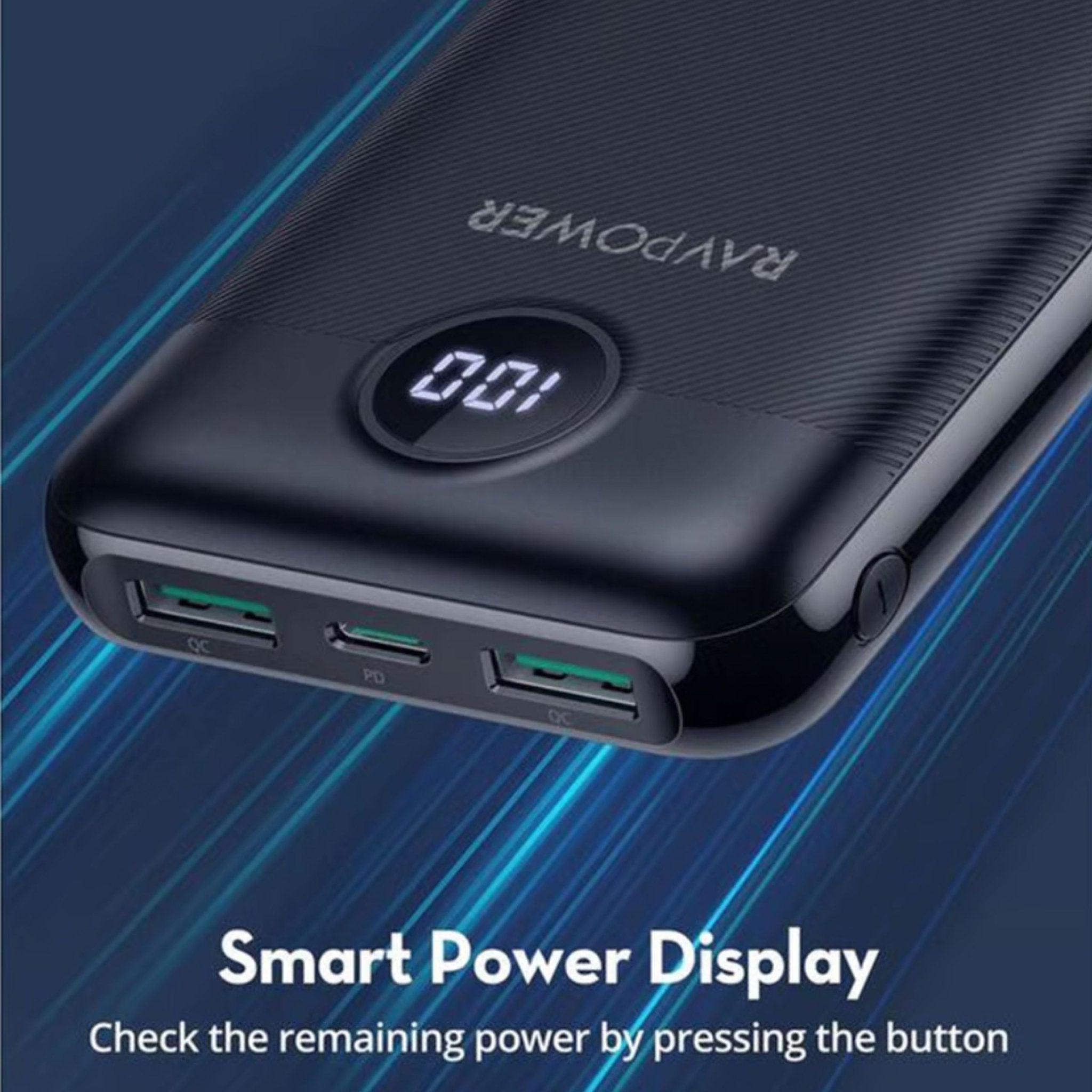 RavPower PD Pioneer 20000mAh 20W 3 Port Power Bank - Black