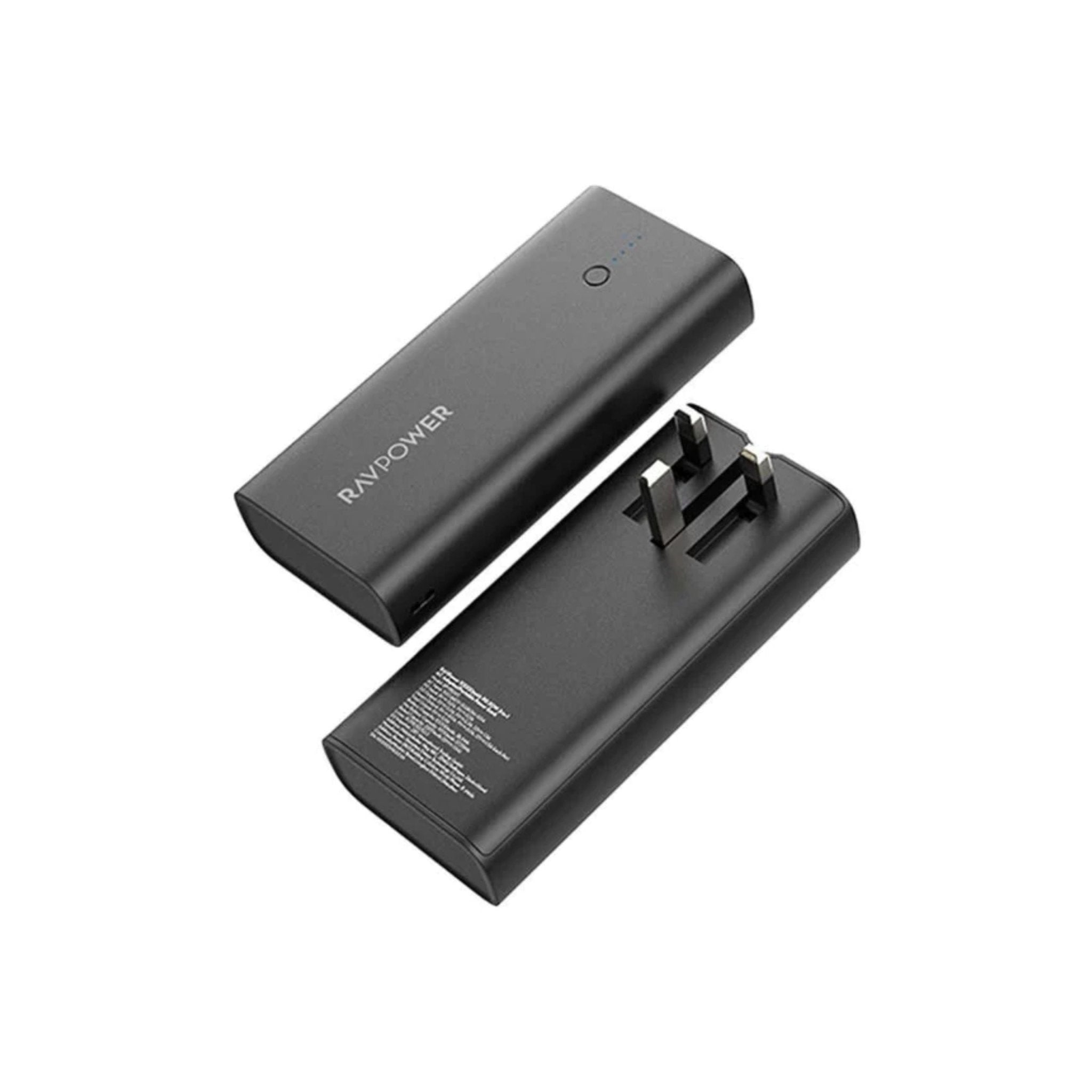 RavPower RP-PB243 10000mAh 3-Ports With Power Bank UK Plug - Black