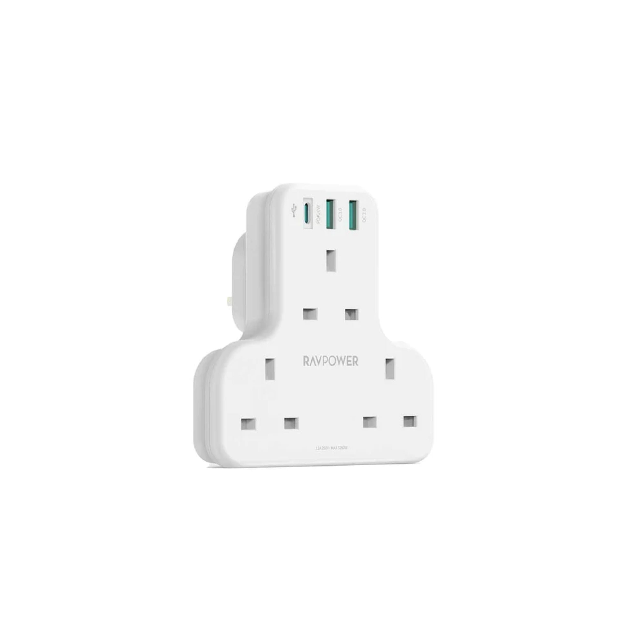 Ravpower 20W Wall Charger with 3 AC Port - White