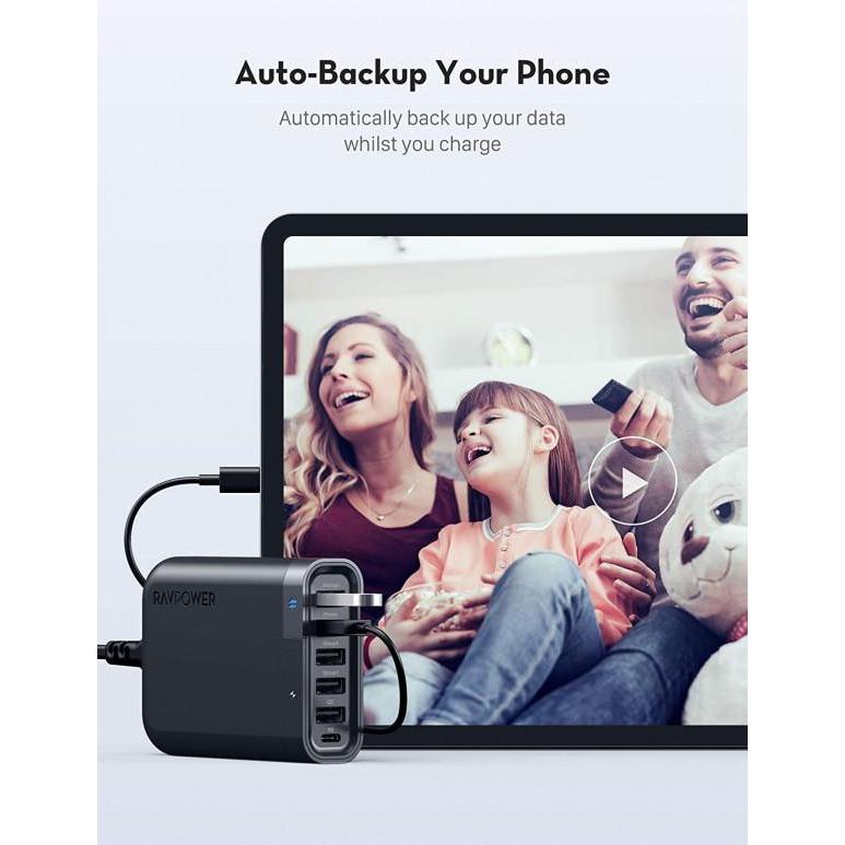Ravpower 6-port USB Charger FileHub - Black