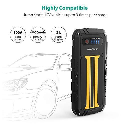 Ravpower Element Series 8000mAh Car Jump Starter - Black