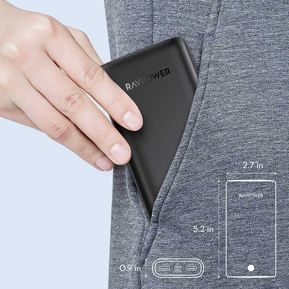 Ravpower Prime 3-Port Power bank 20000mAh 15W - Black