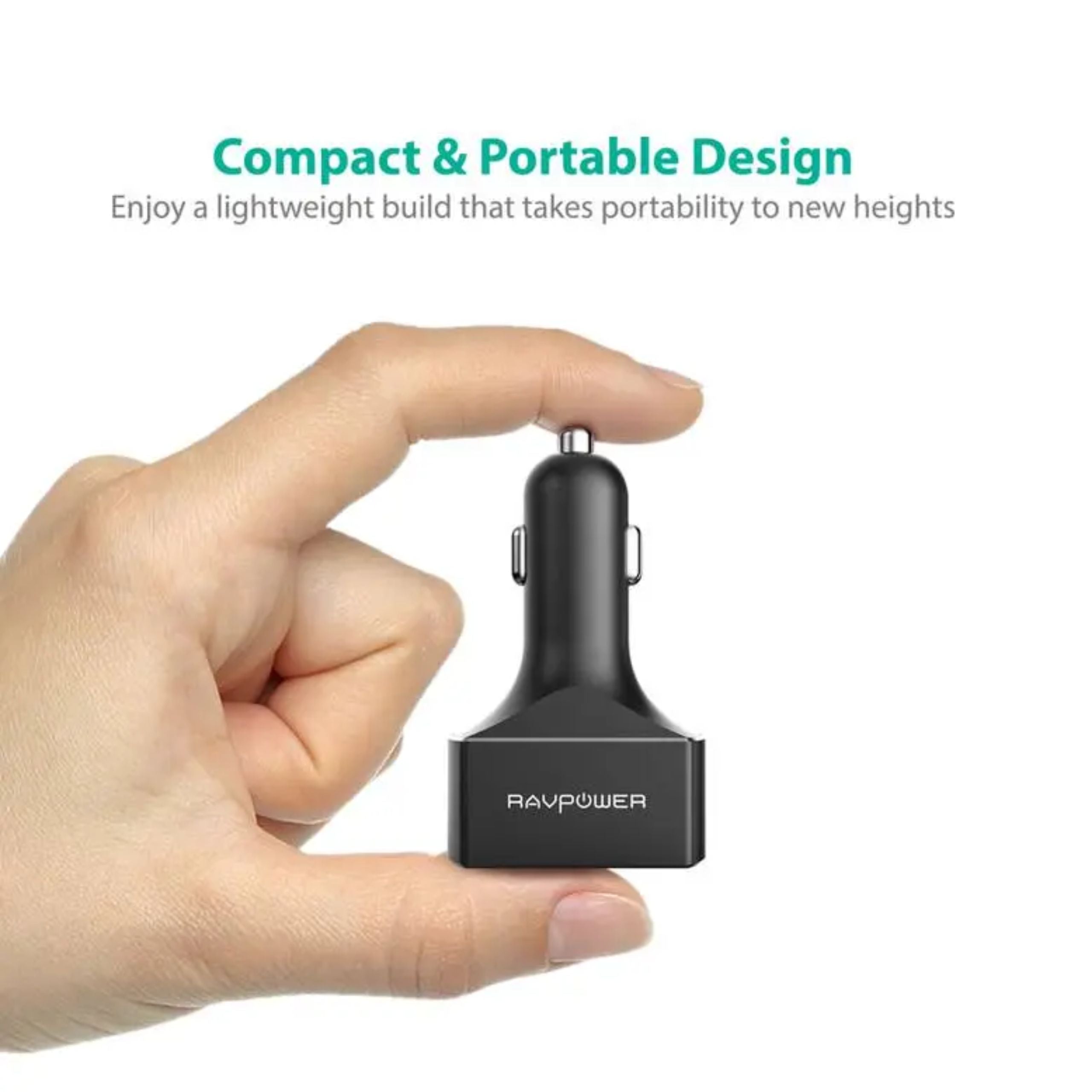 Ravpower QC3.0 36w 4-Port USB Car Charger - Black