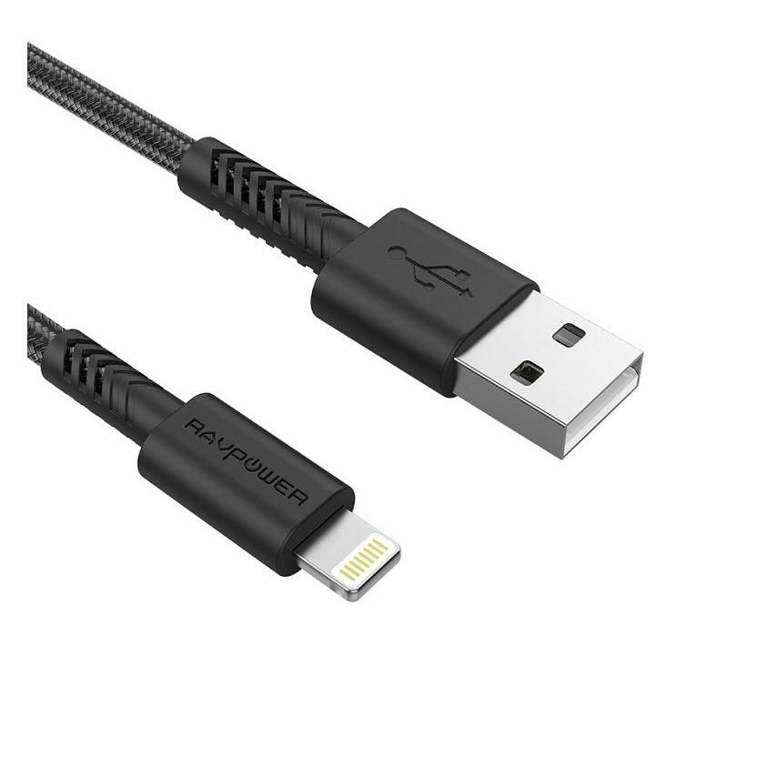 Ravpower USB-A to Lightning Cable Nylon Yarn Braided - black