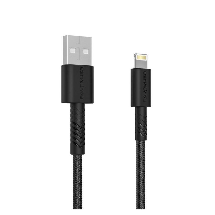 Ravpower USB-A to Lightning Cable Nylon Yarn Braided - black