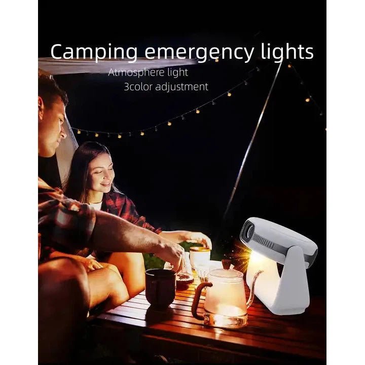 Rechargeble Pan - Tilt Smart projector & Table Lamp 1080P K1 - White