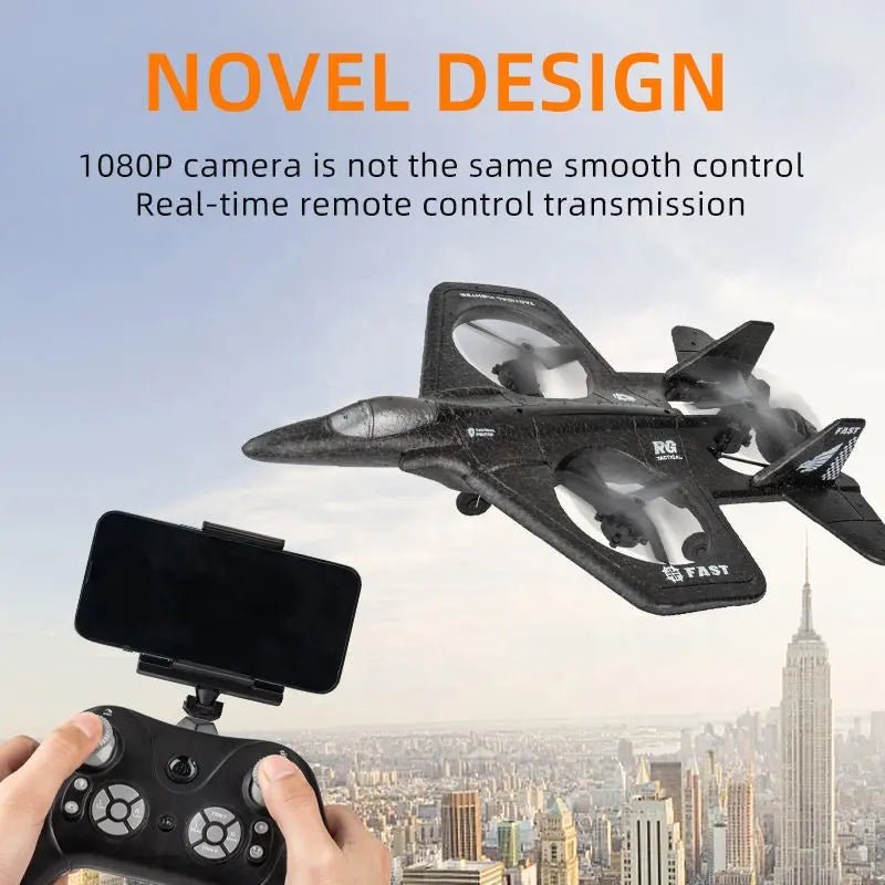 Remote Control Jet Drone With Camera 4K - Black