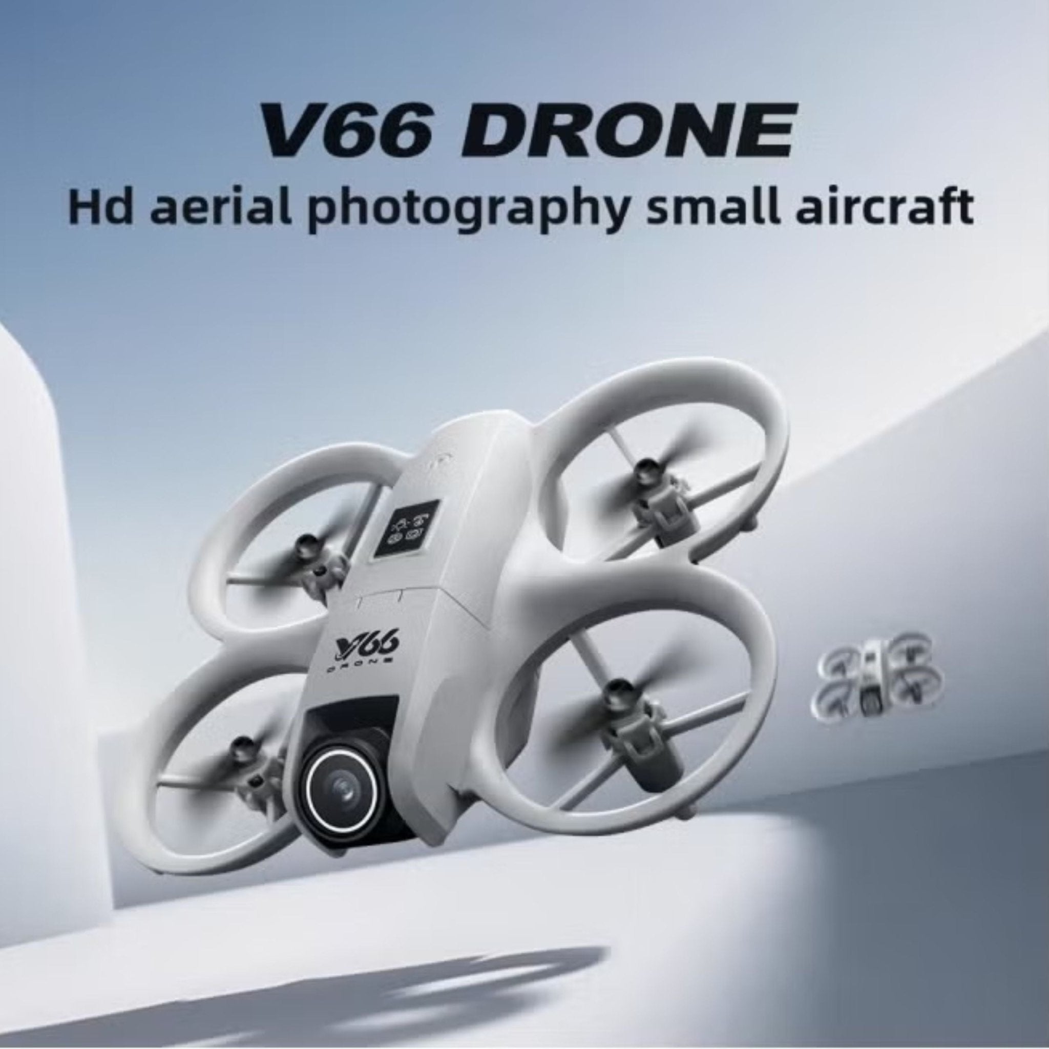 Remote Control Mini Drone With Dual Camera V66 - White