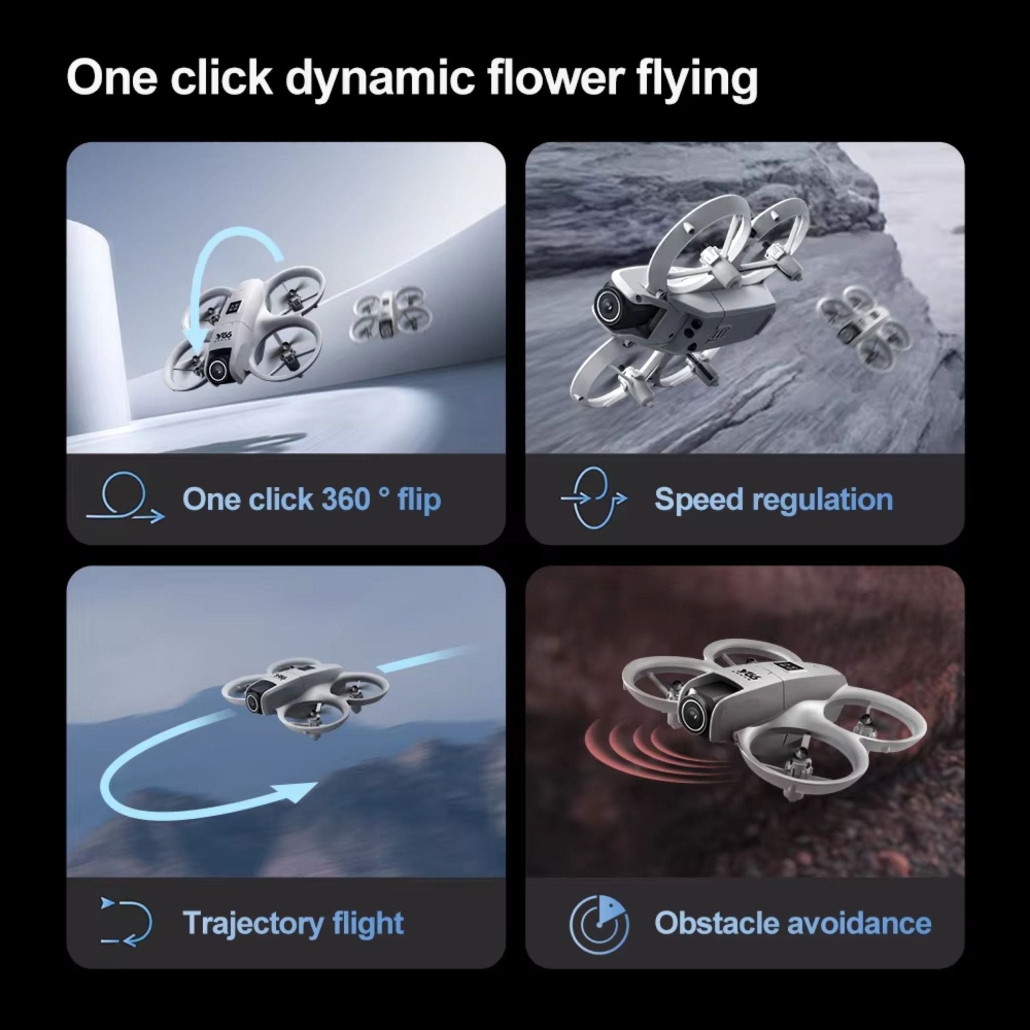 Remote Control Mini Drone With Dual Camera V66 - White