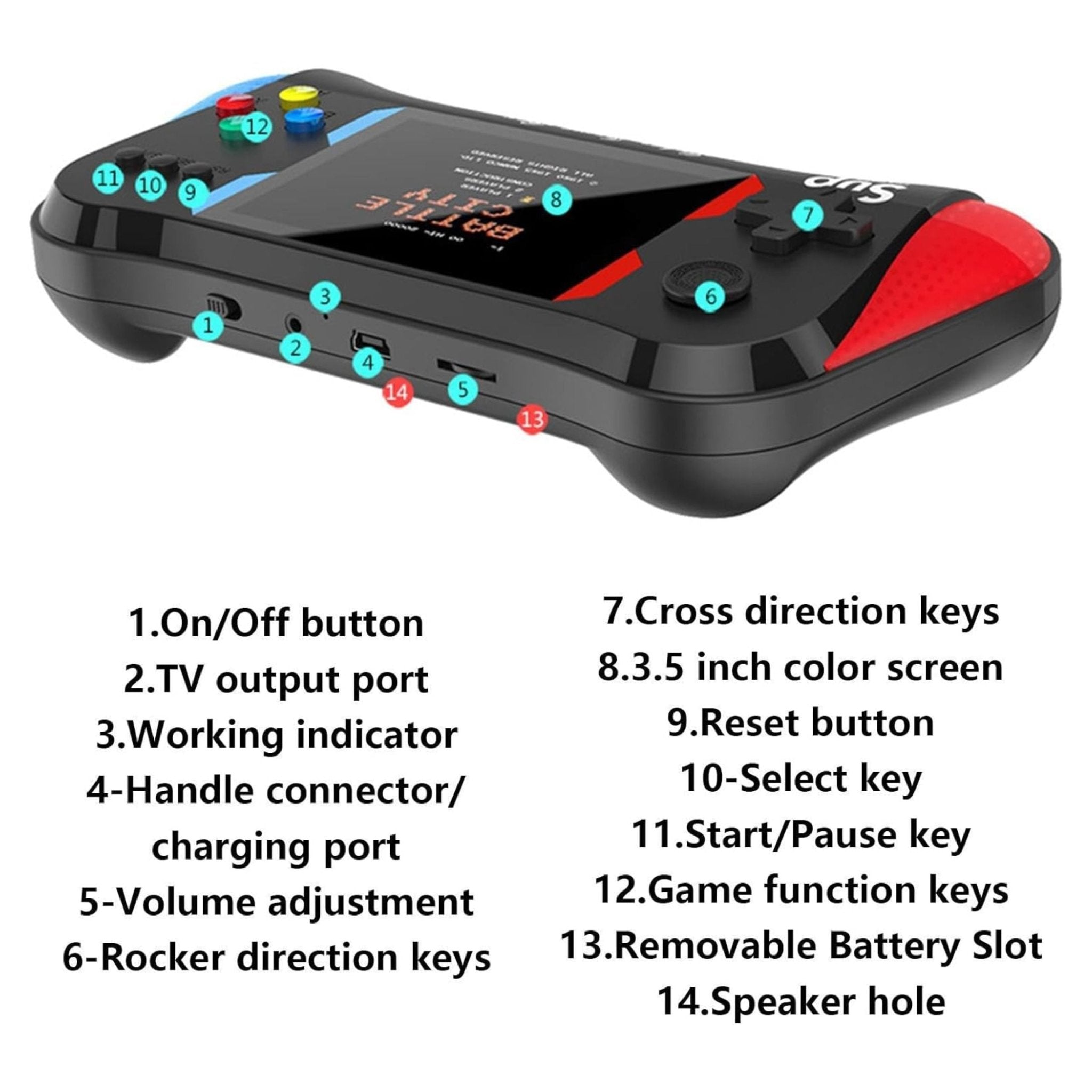Retro SUP Video Game Console X7M Game Player 500 Games Portable Mini Electronic Gamepad