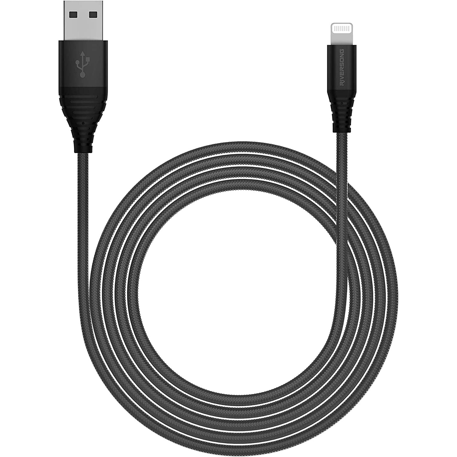 Riversong Alpha S 2.4A Nylon Braided Lightning Cable 1M CL32 - Black