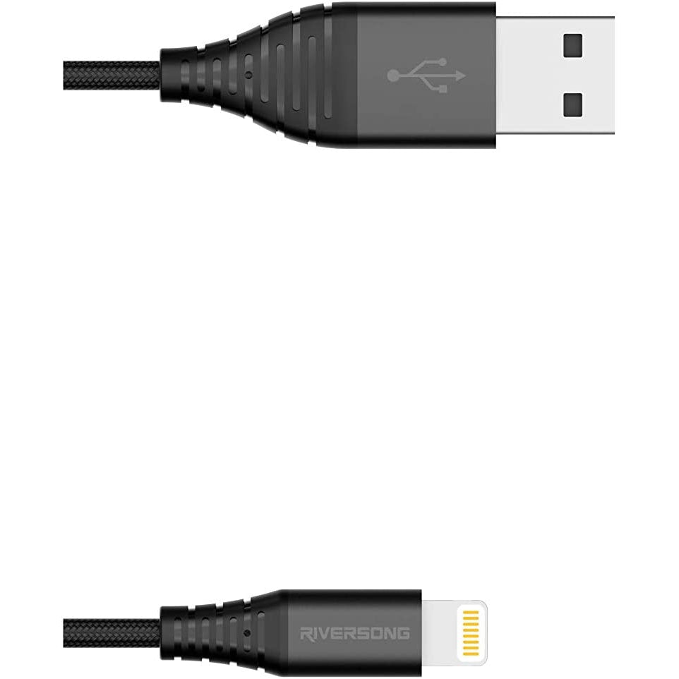 Riversong Alpha S 2.4A Nylon Braided Lightning Cable 1M CL32 - Black