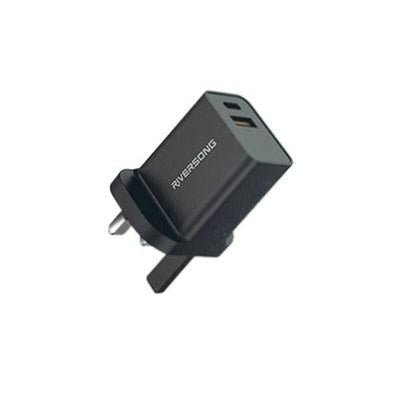 Riversong Dual-Port Wall Charger & Lightning Cable Kit AD29 - Black