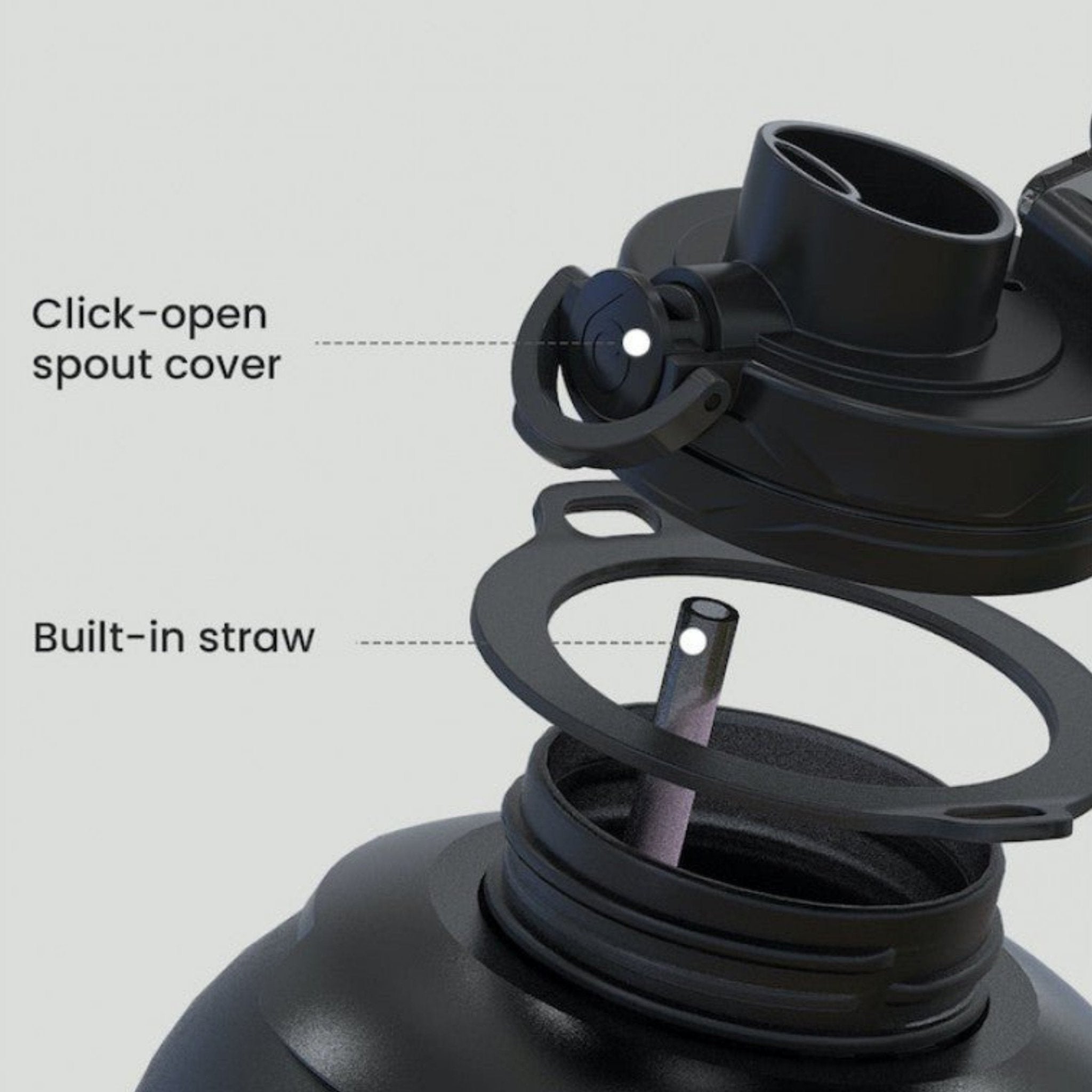 SGUAI T30 Smart Bottle 1.3 Liter - Black