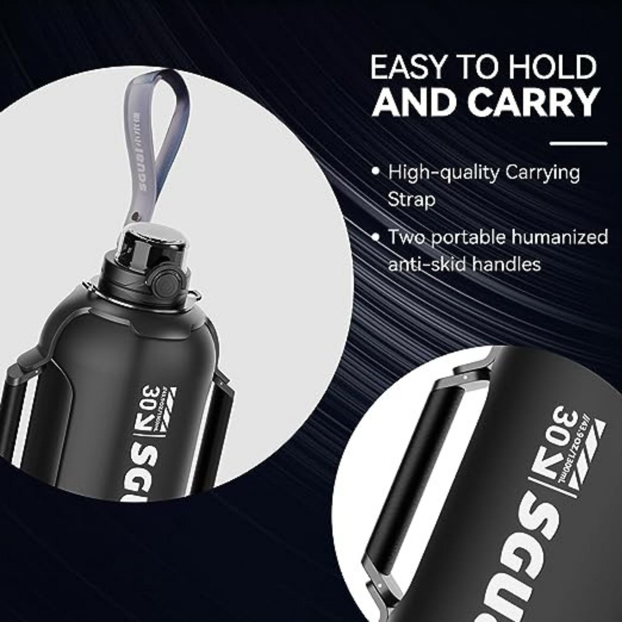 SGUAI T30 Smart Bottle 1.3 Liter - Black