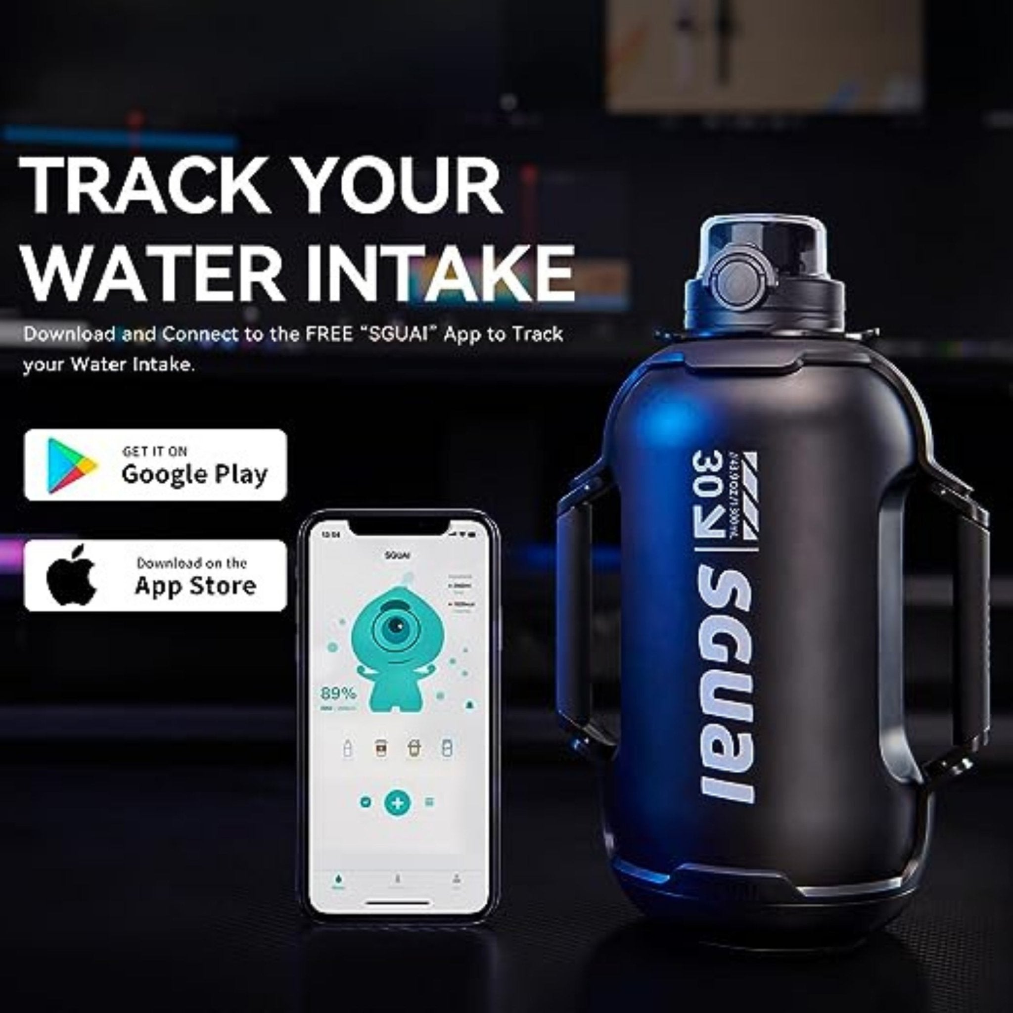 SGUAI T30 Smart Bottle 1.3 Liter - Black