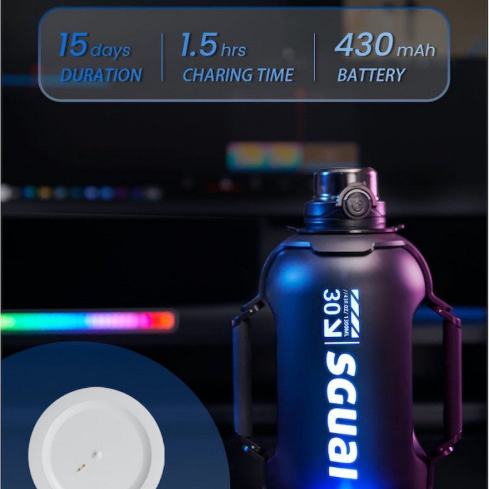 SGUAI T30 Smart Bottle 1.3 Liter - Black