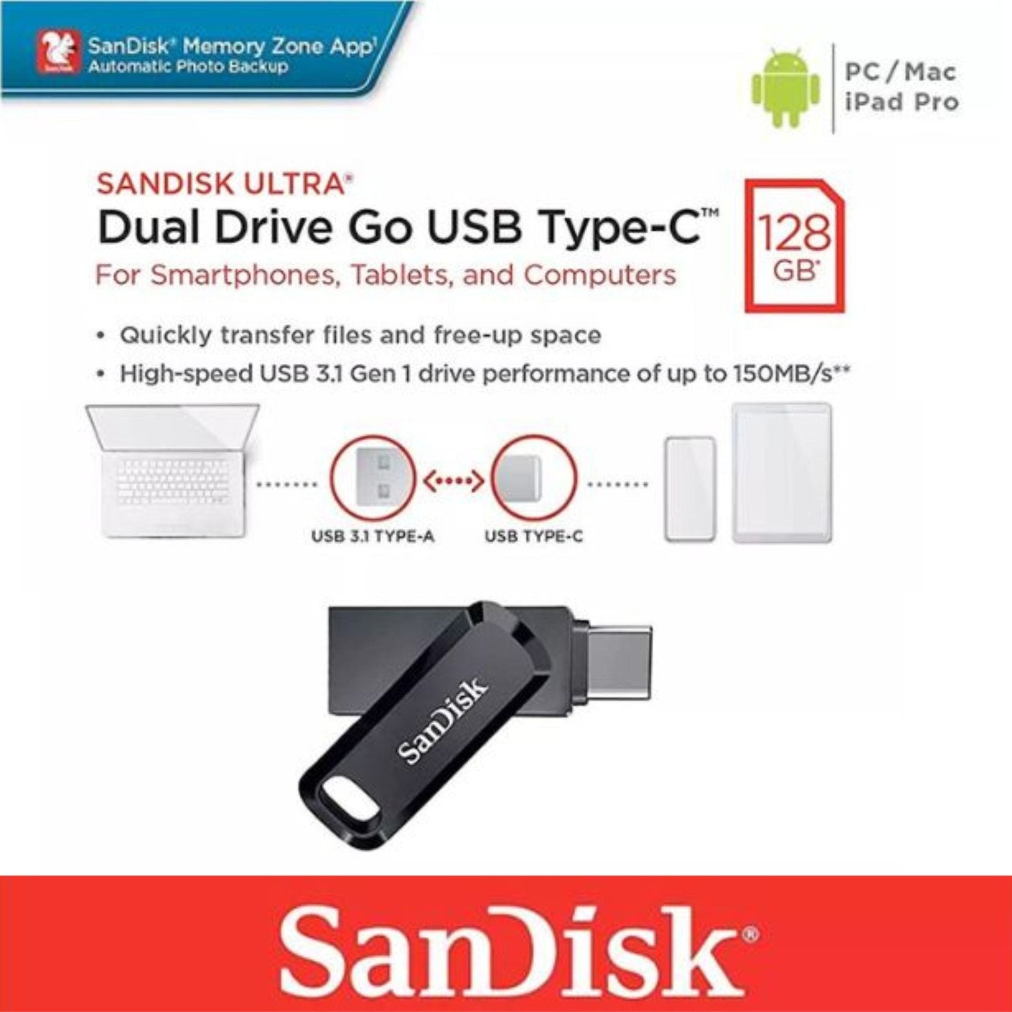 SanDisk Ultra Dual Drive Go USB Type-C Flash Drive