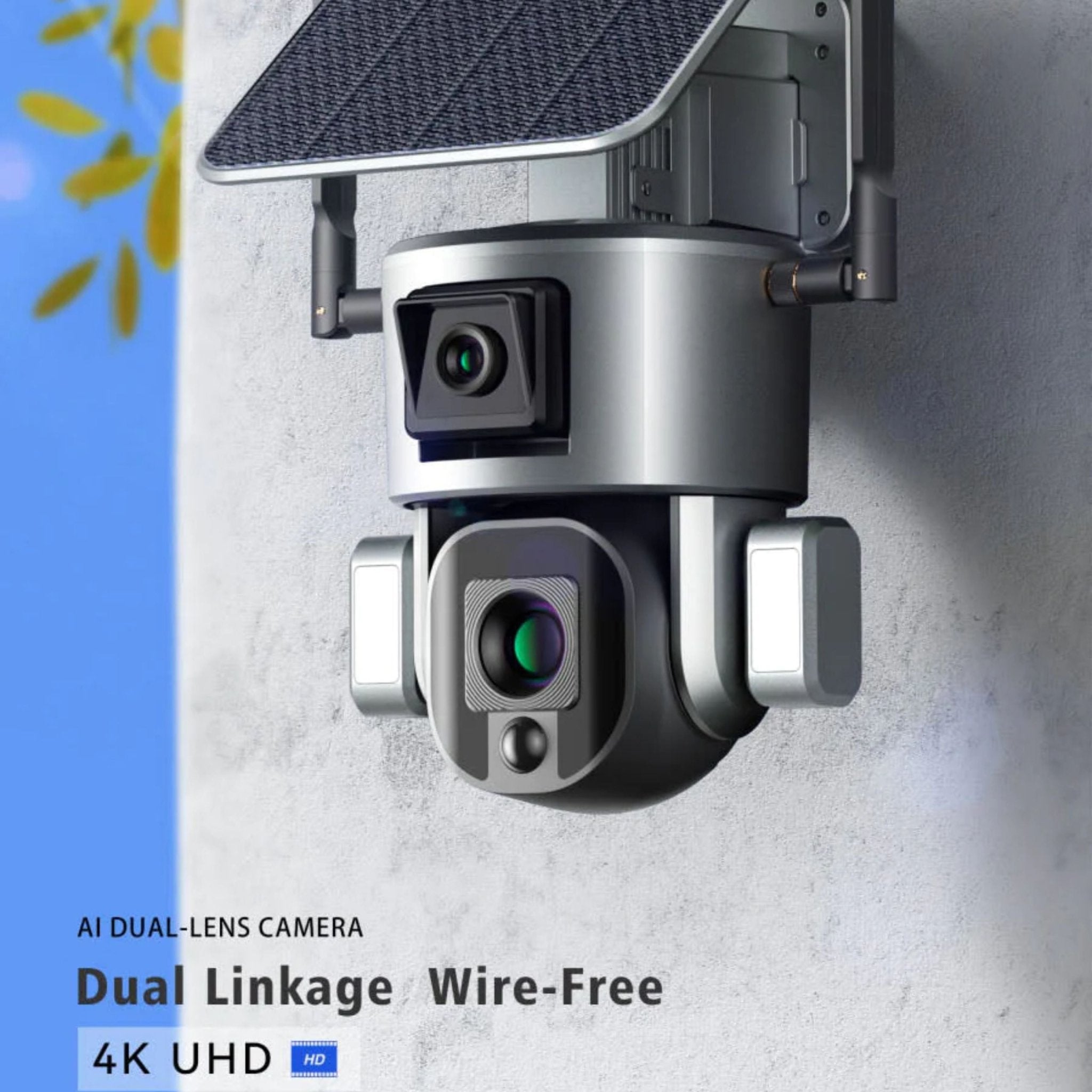 Solar Dual Camera 4X Wifi Smart PTZ Y5 - Grey