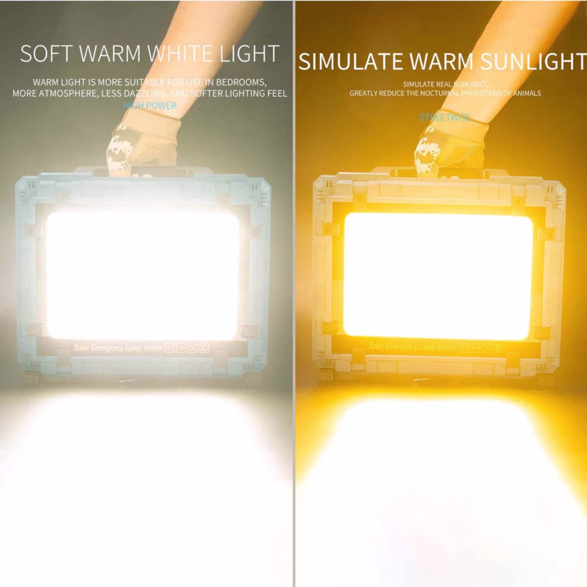 Solar Emergency Rechargeable Flood Light 800W - W8121-3 - Blue