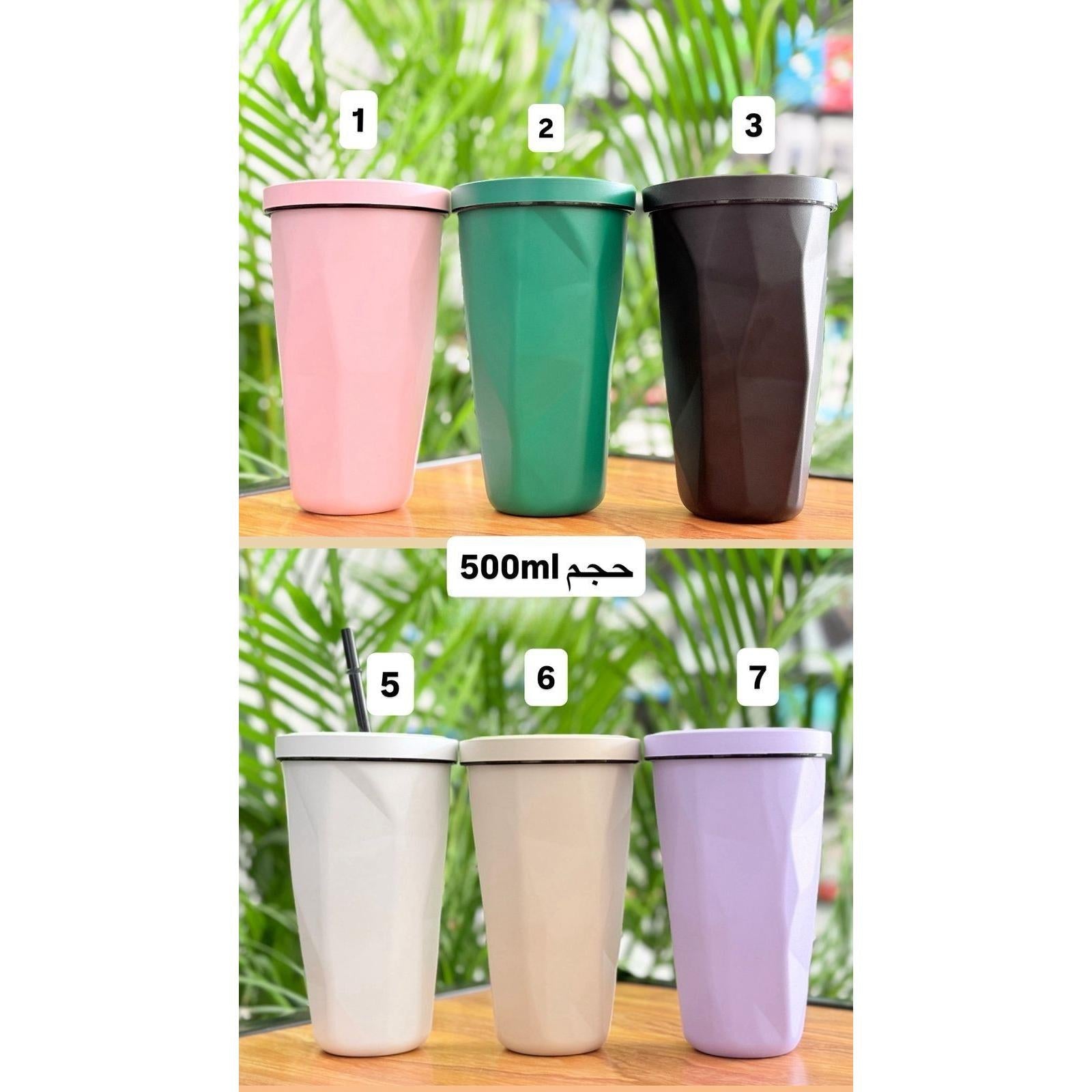 Stainless Steel Tumbler Coffee Mug With Straw 500ml