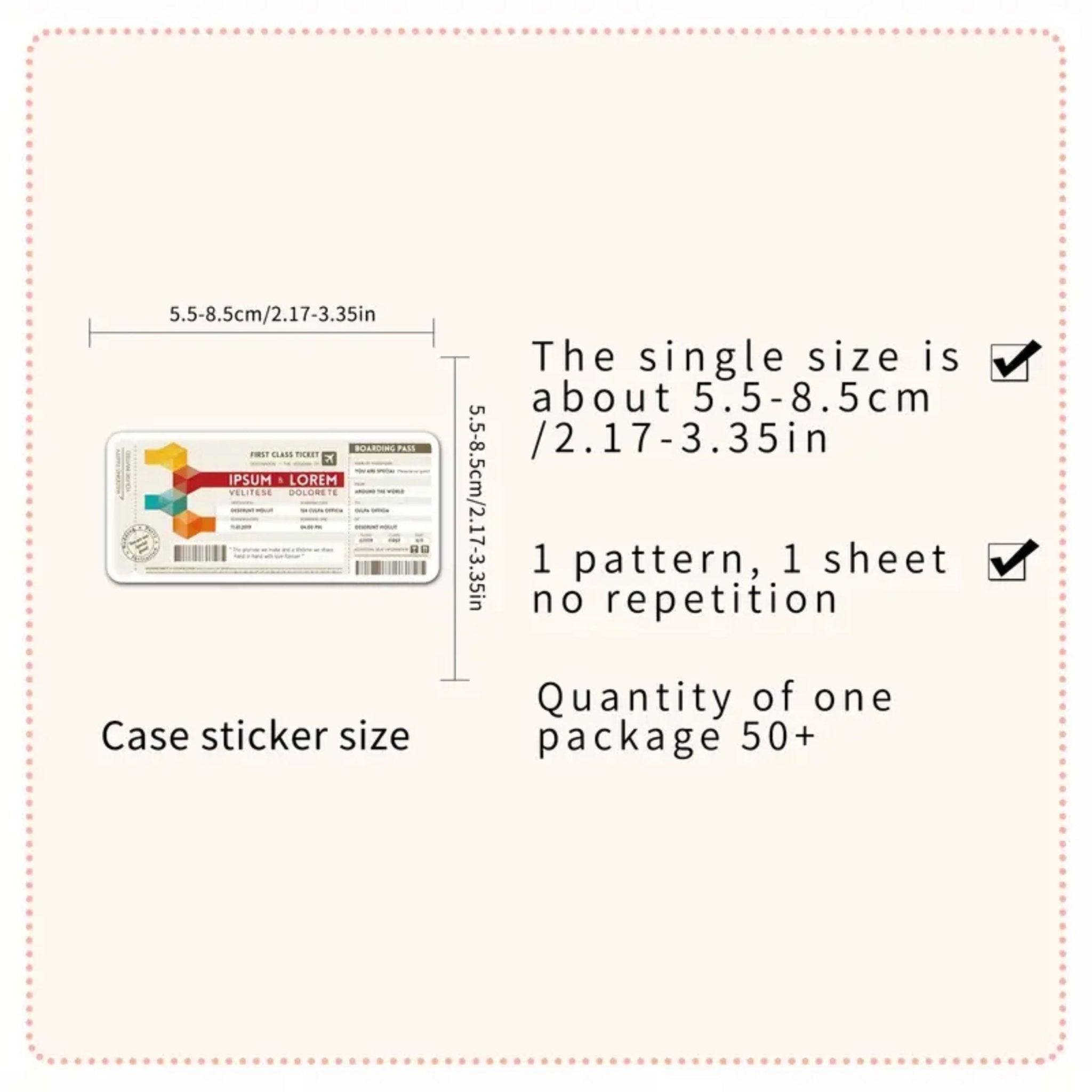 Sticker Boarding Pass Air Ticket - 52pc