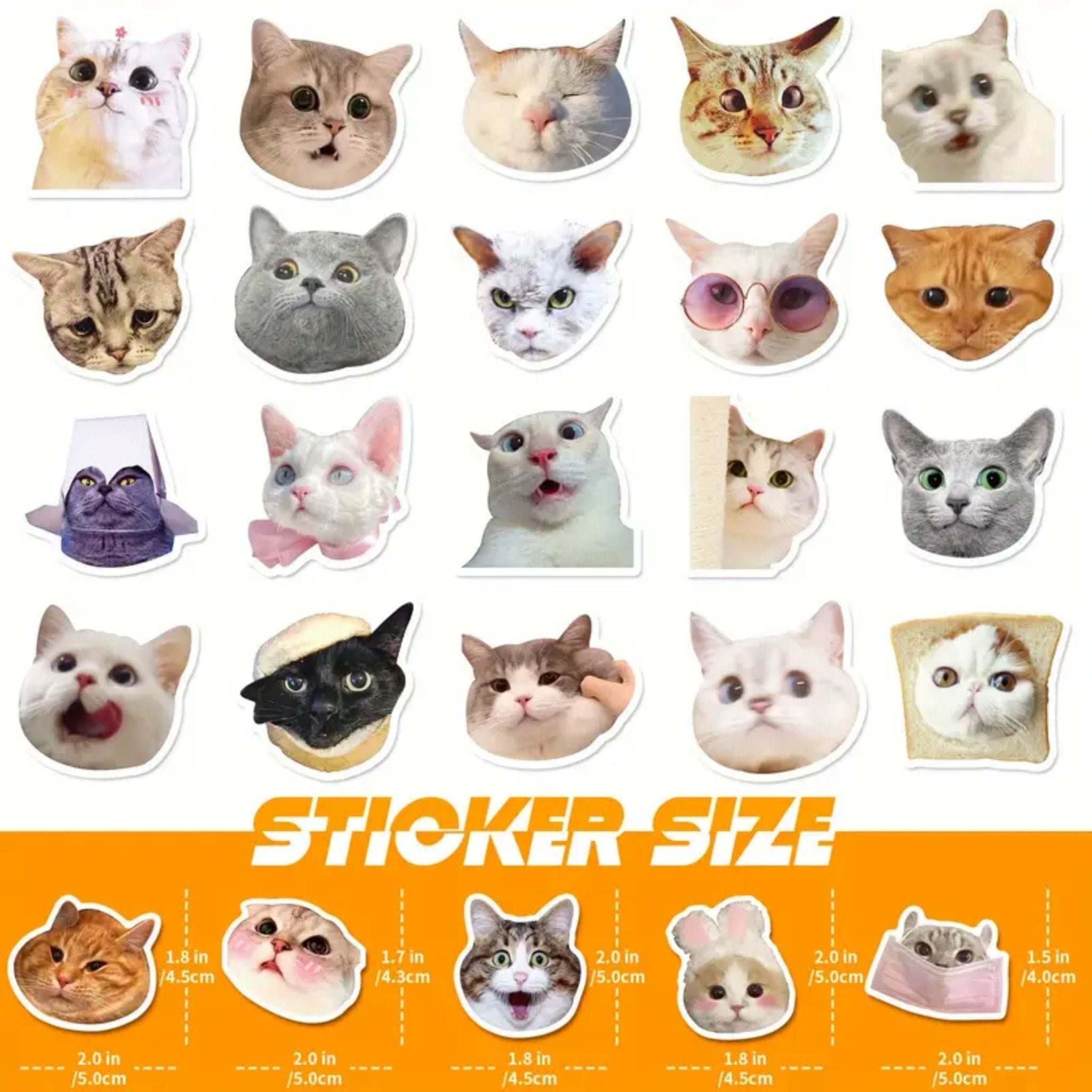 Sticker Funny And Cute Cats - 50pc