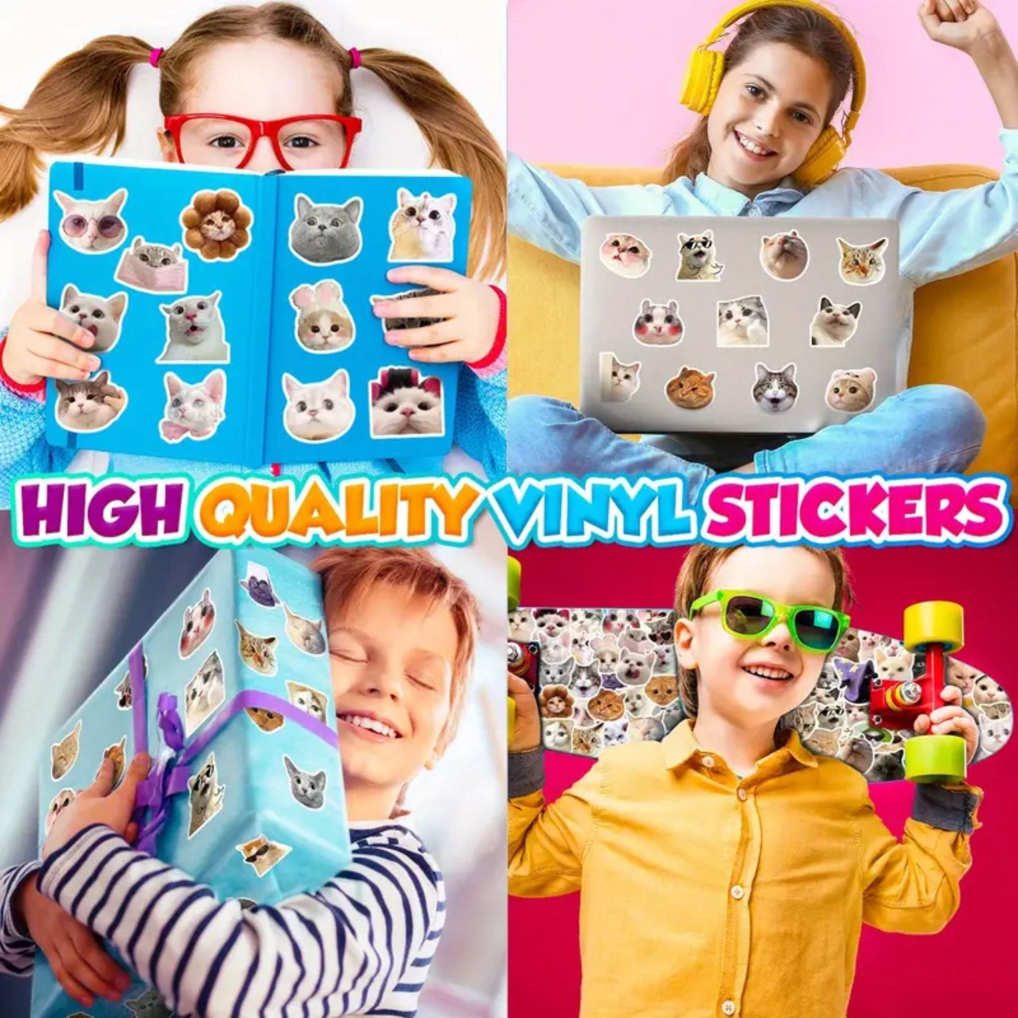 Sticker Funny And Cute Cats - 50pc