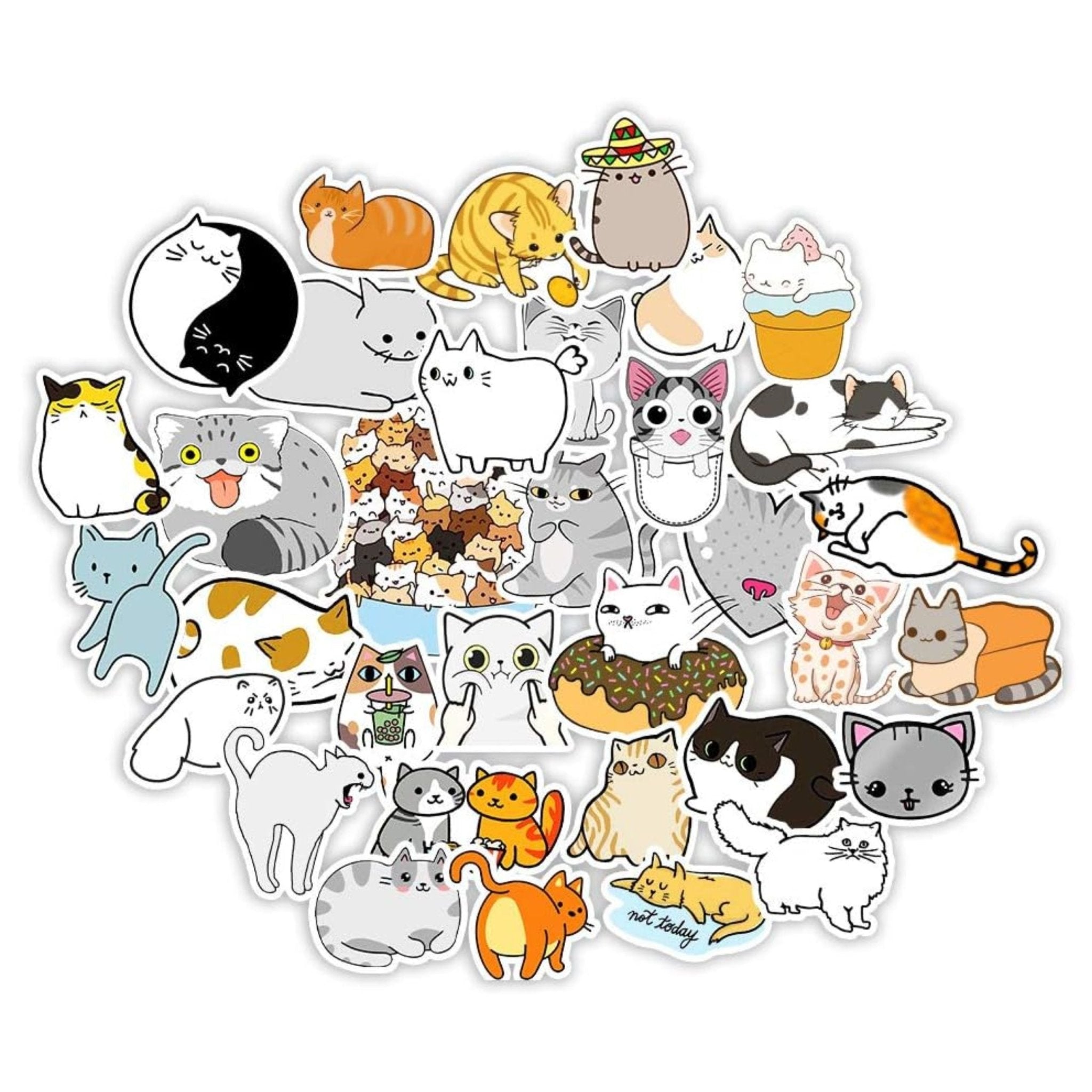 Sticker Vinyl Cat - 50pc