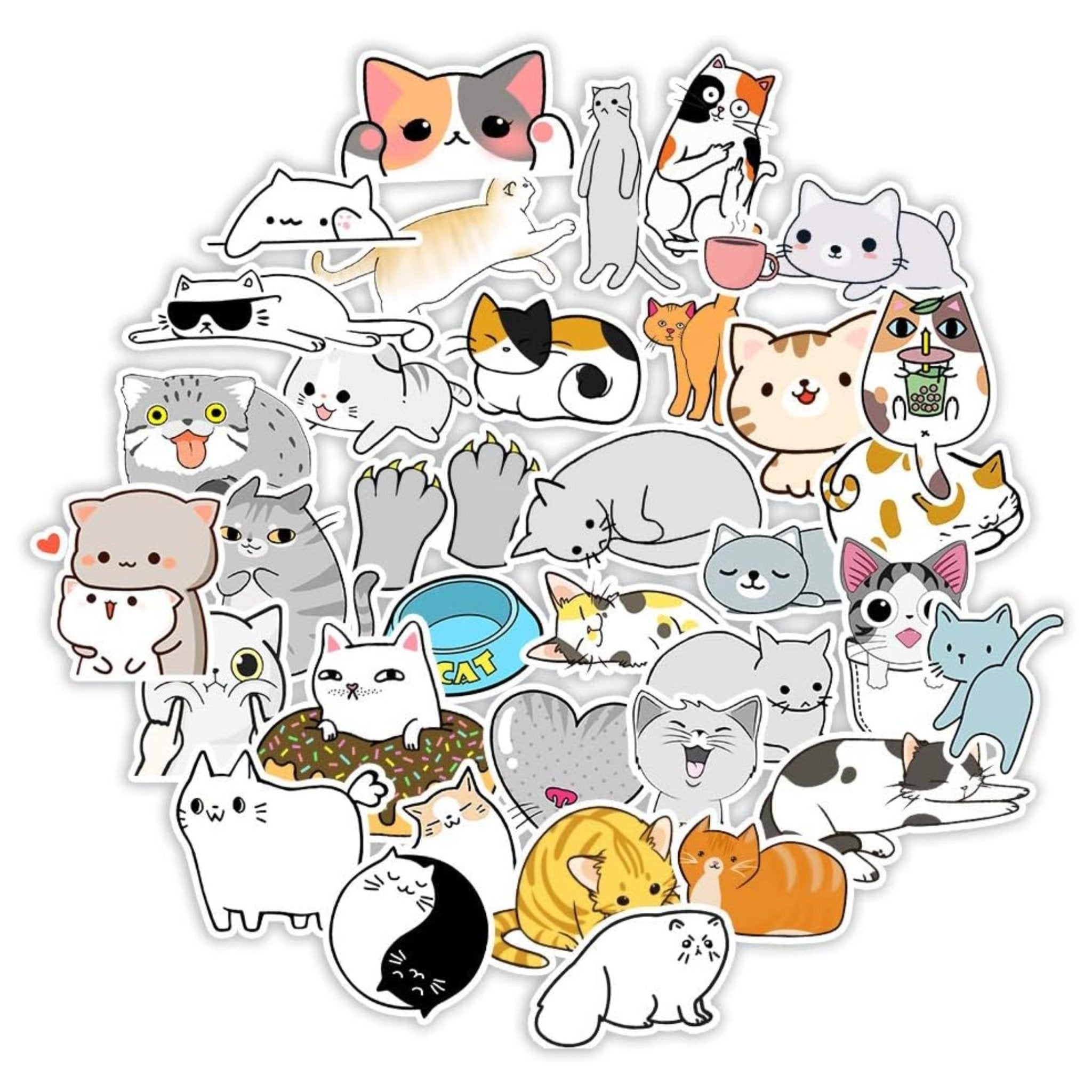 Sticker Vinyl Cat - 50pc