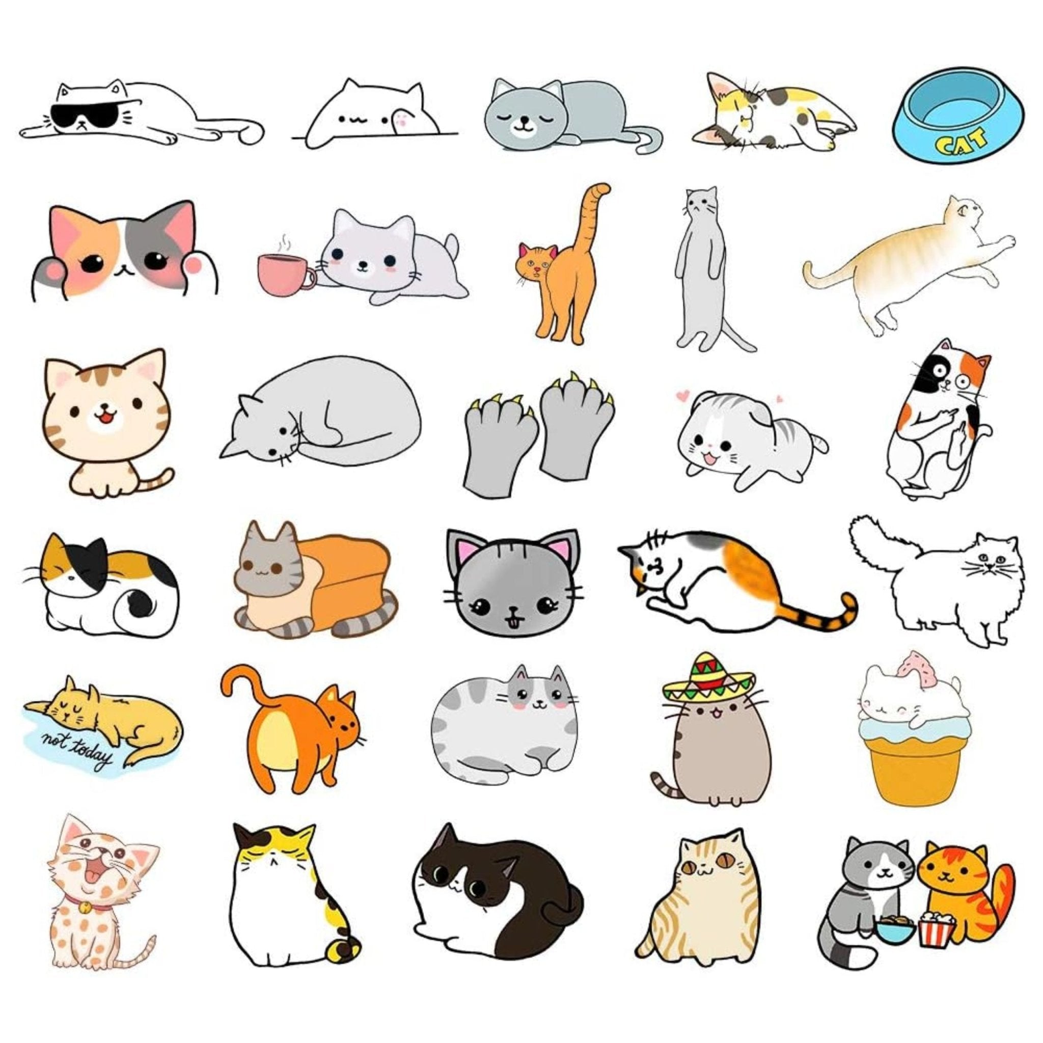 Sticker Vinyl Cat - 50pc