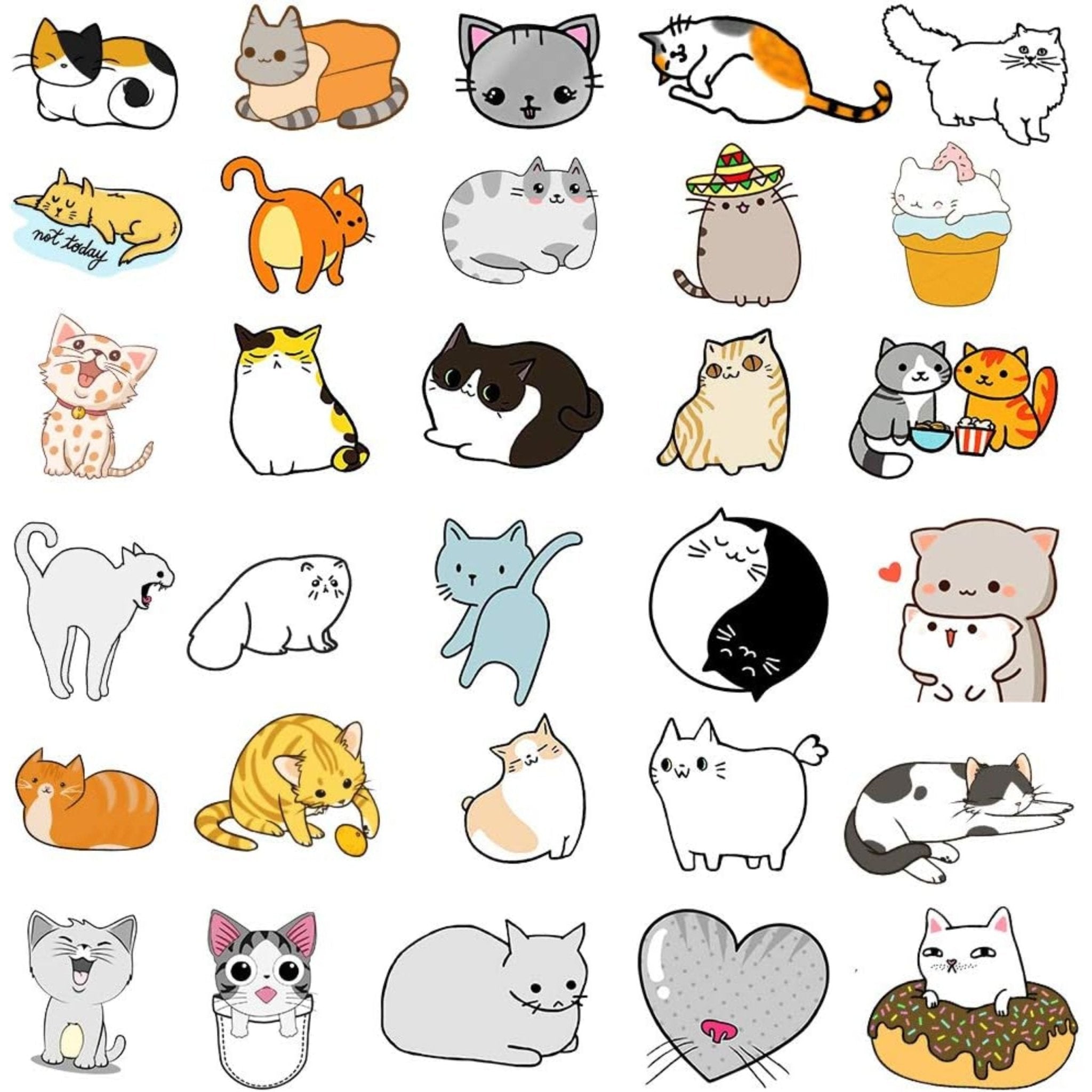 Sticker Vinyl Cat - 50pc