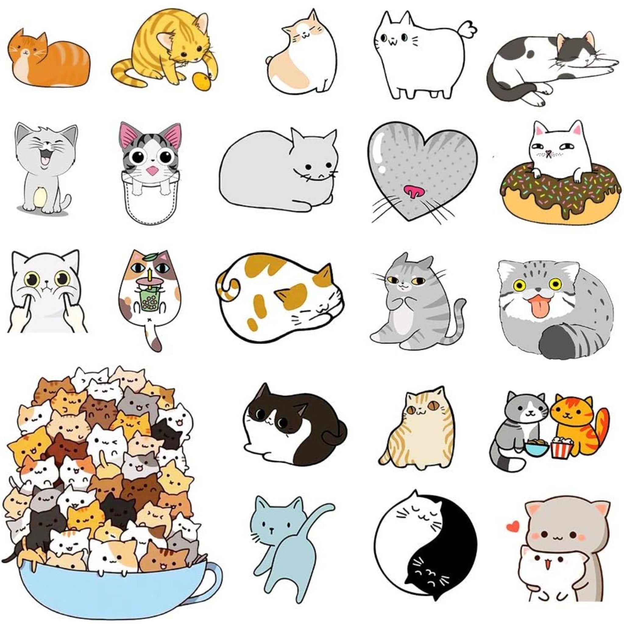 Sticker Vinyl Cat - 50pc