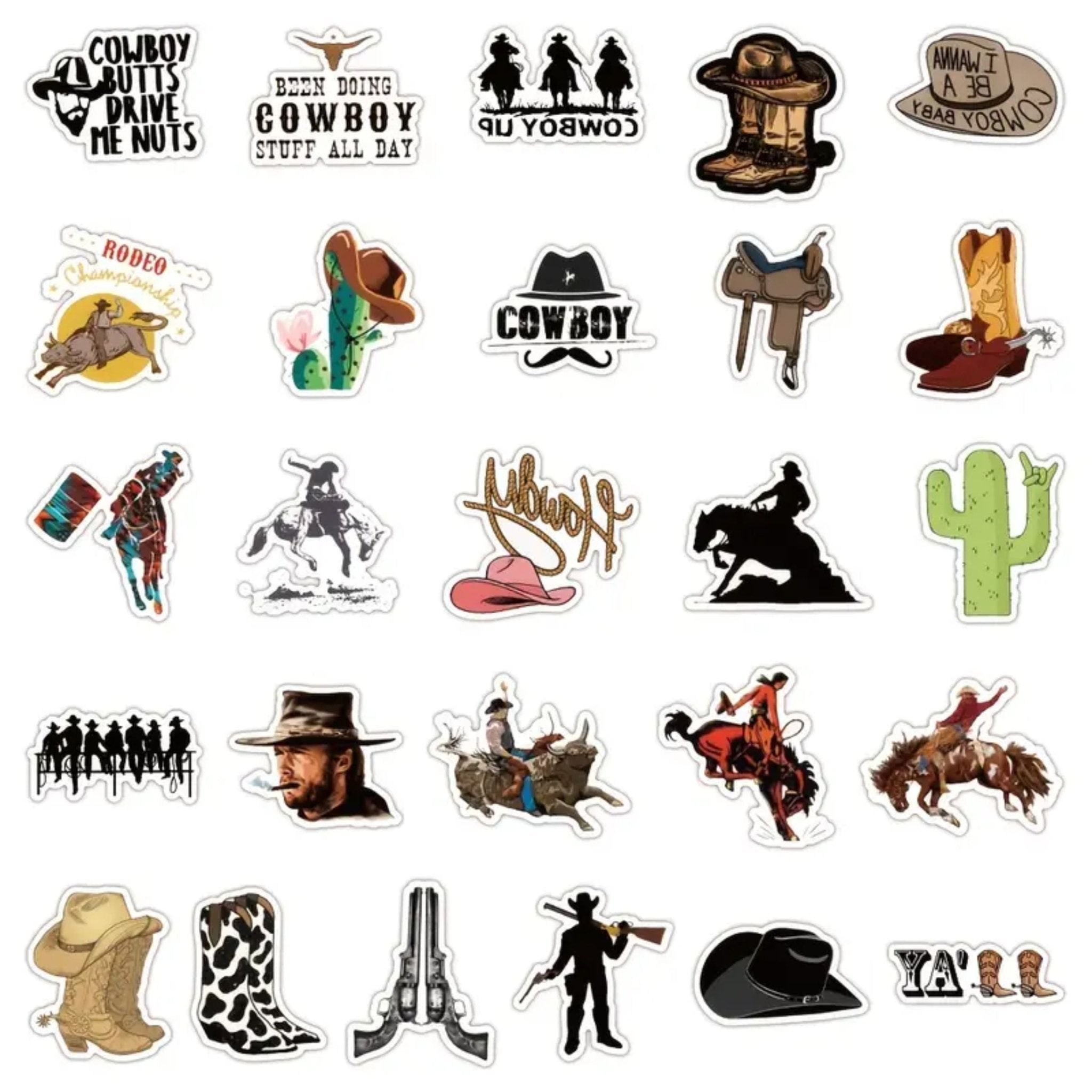 Sticker Western Cowboy - 51pc