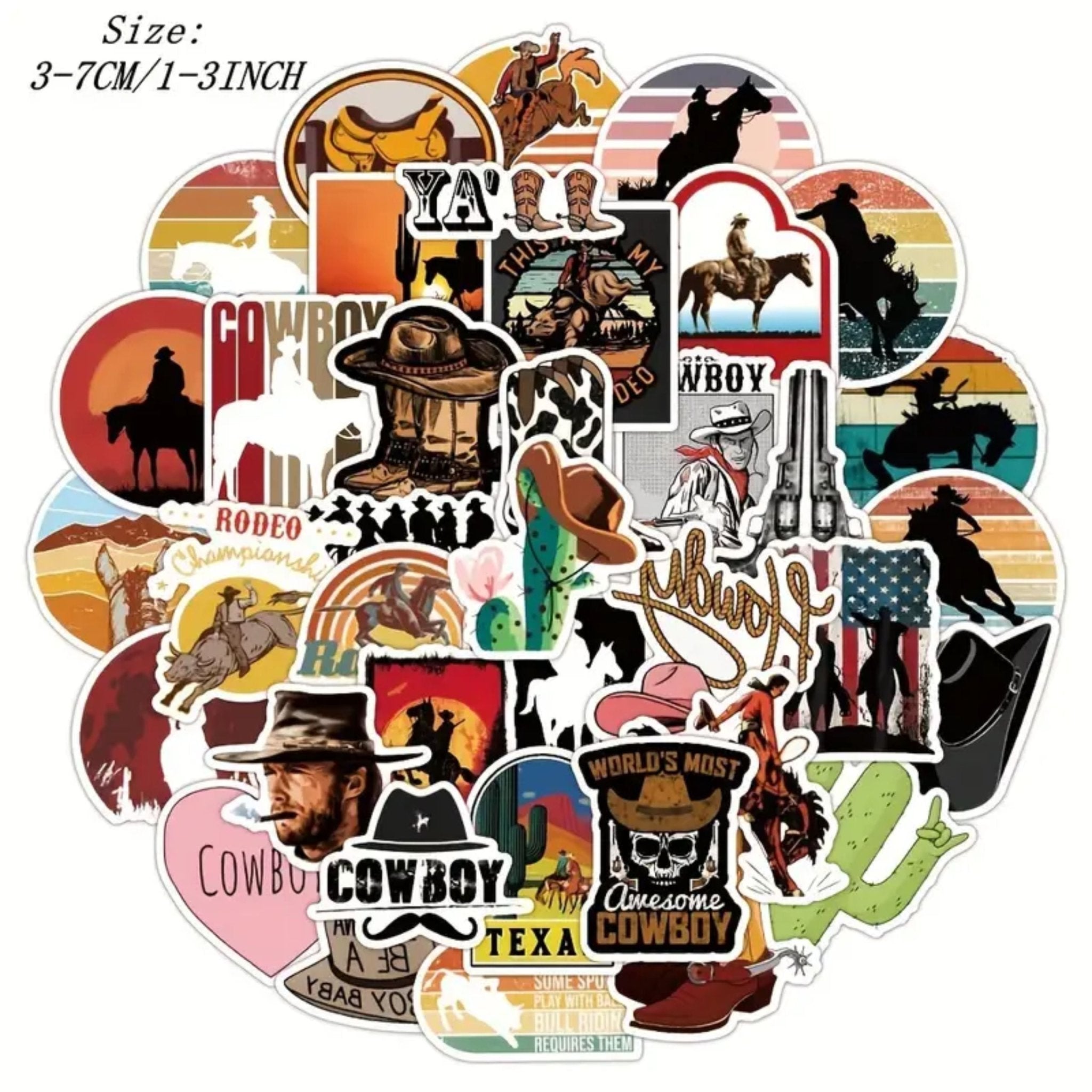 Sticker Western Cowboy - 51pc