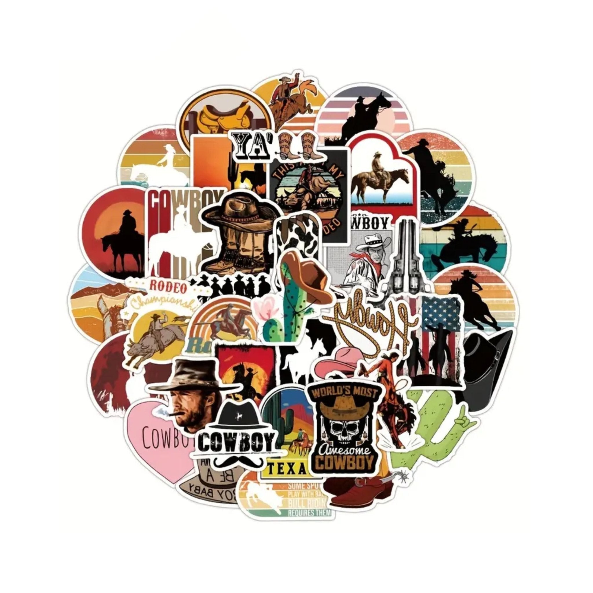 Sticker Western Cowboy - 51pc