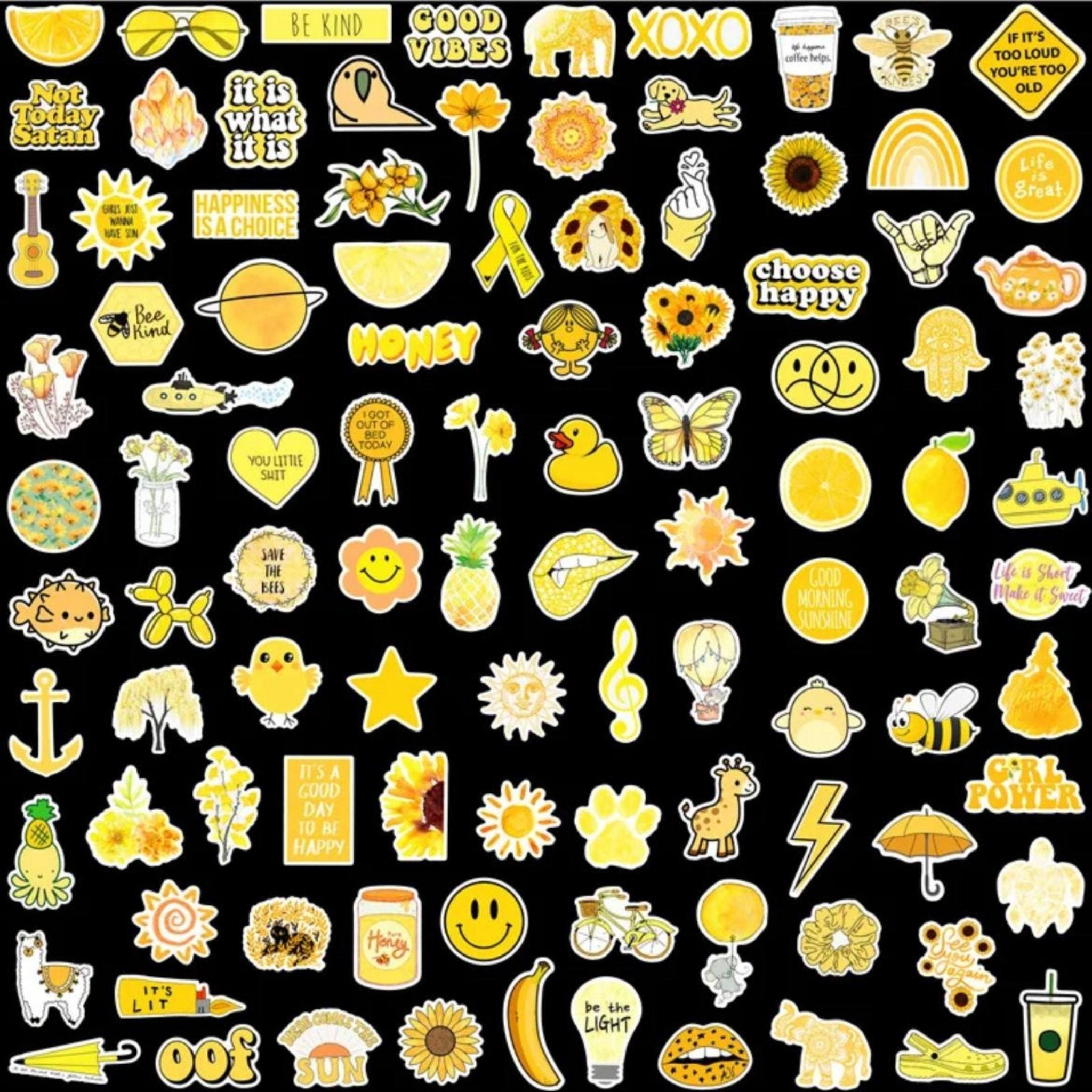 Sticker Yellow Vsco - 50pc