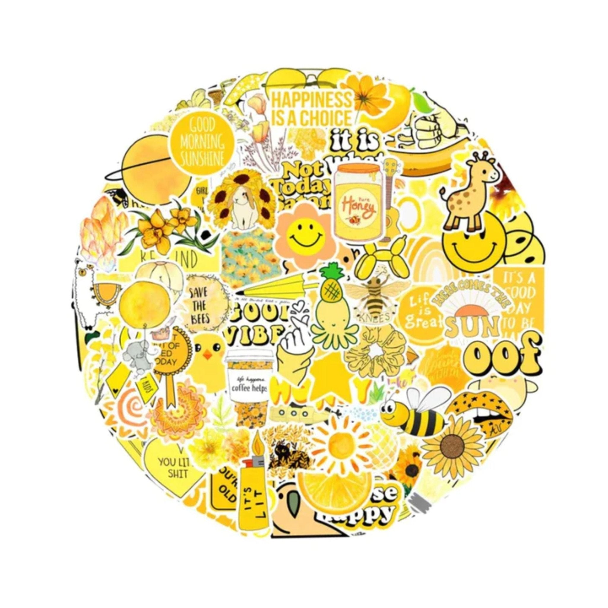Sticker Yellow Vsco - 50pc