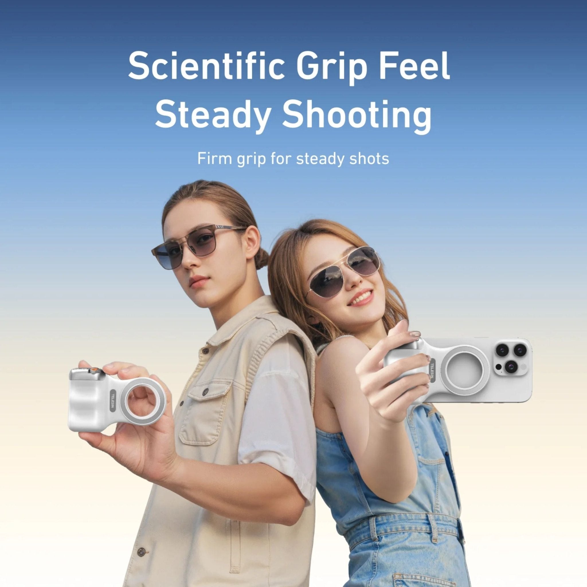 TELESIN Fun Shot Magnetic Grip For Phone - White
