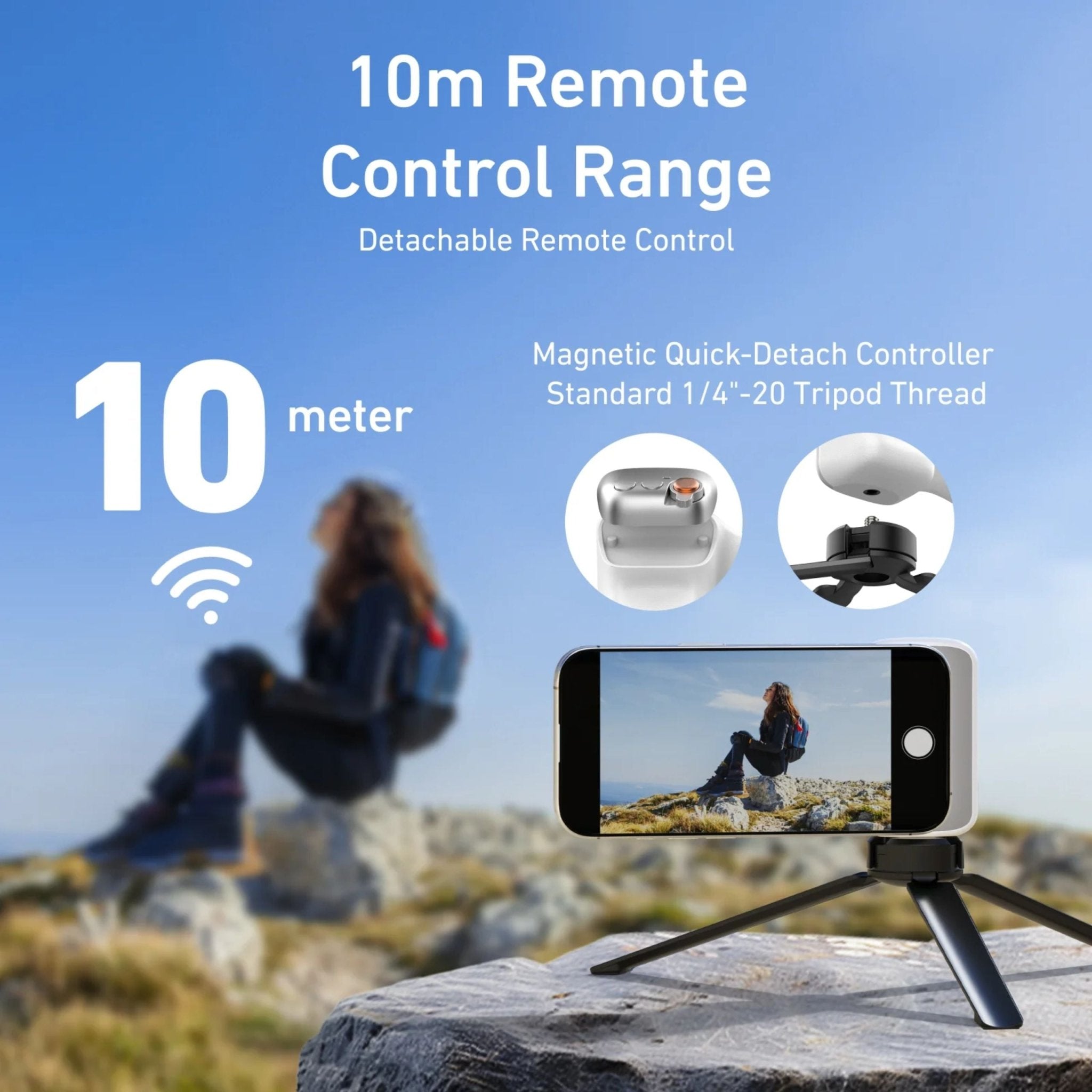 TELESIN Fun Shot Magnetic Grip For Phone - White
