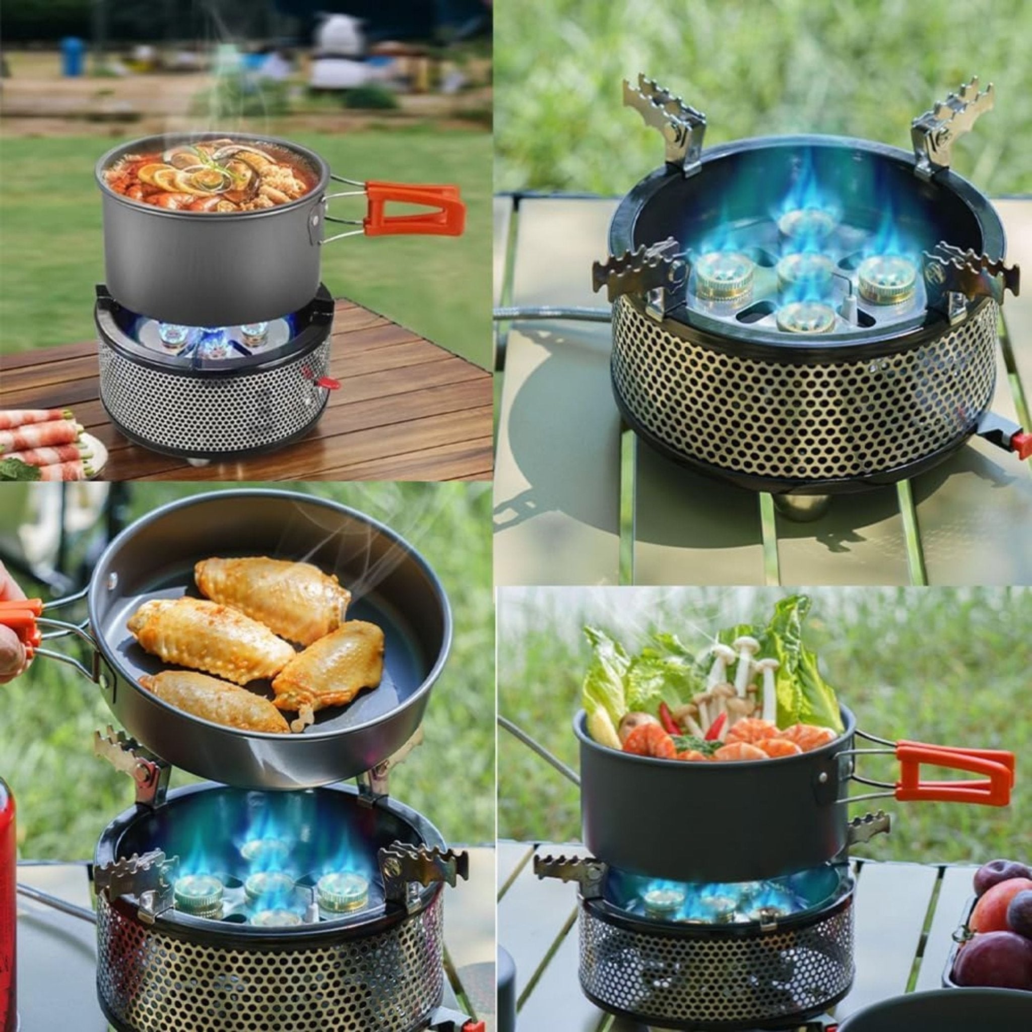 Taku Murano Portable Camping Stove 6 Burners 15800W TC-DF-8 - Silver