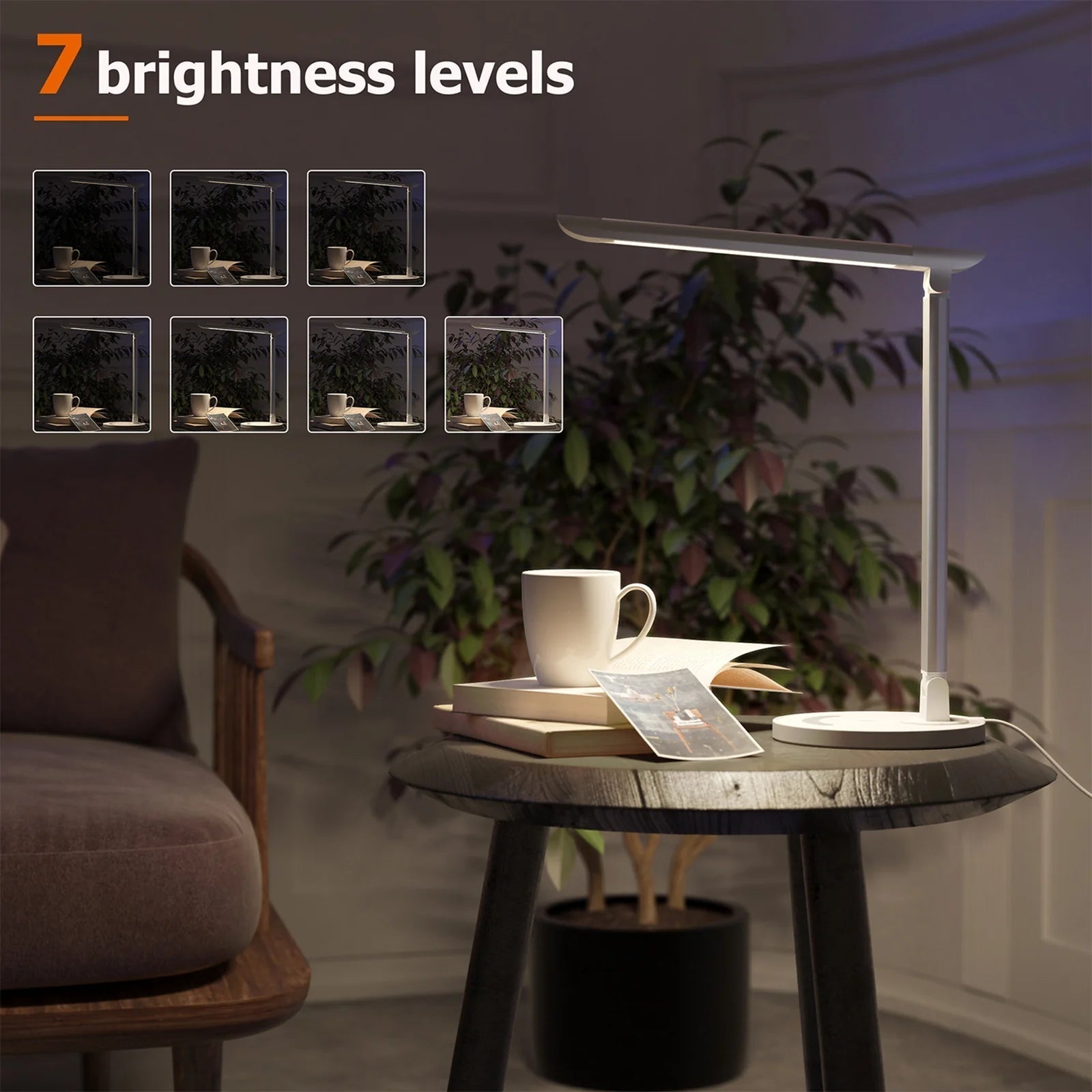 TaoTronics TT-DL13 Dimmable Rotatable Shadeless LED Desk Lamp - White