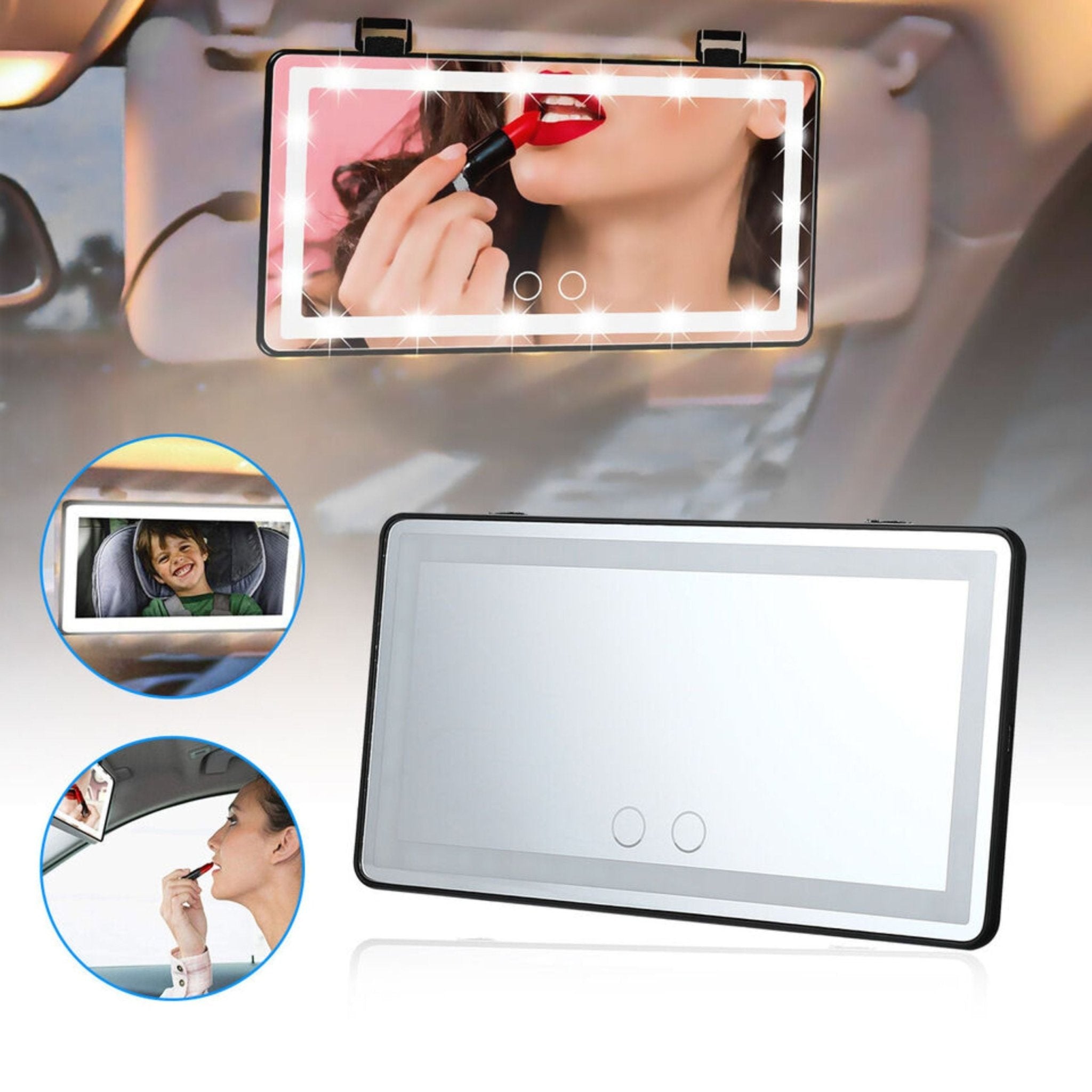 Touch Screen Car Makeup Mirror Led Light