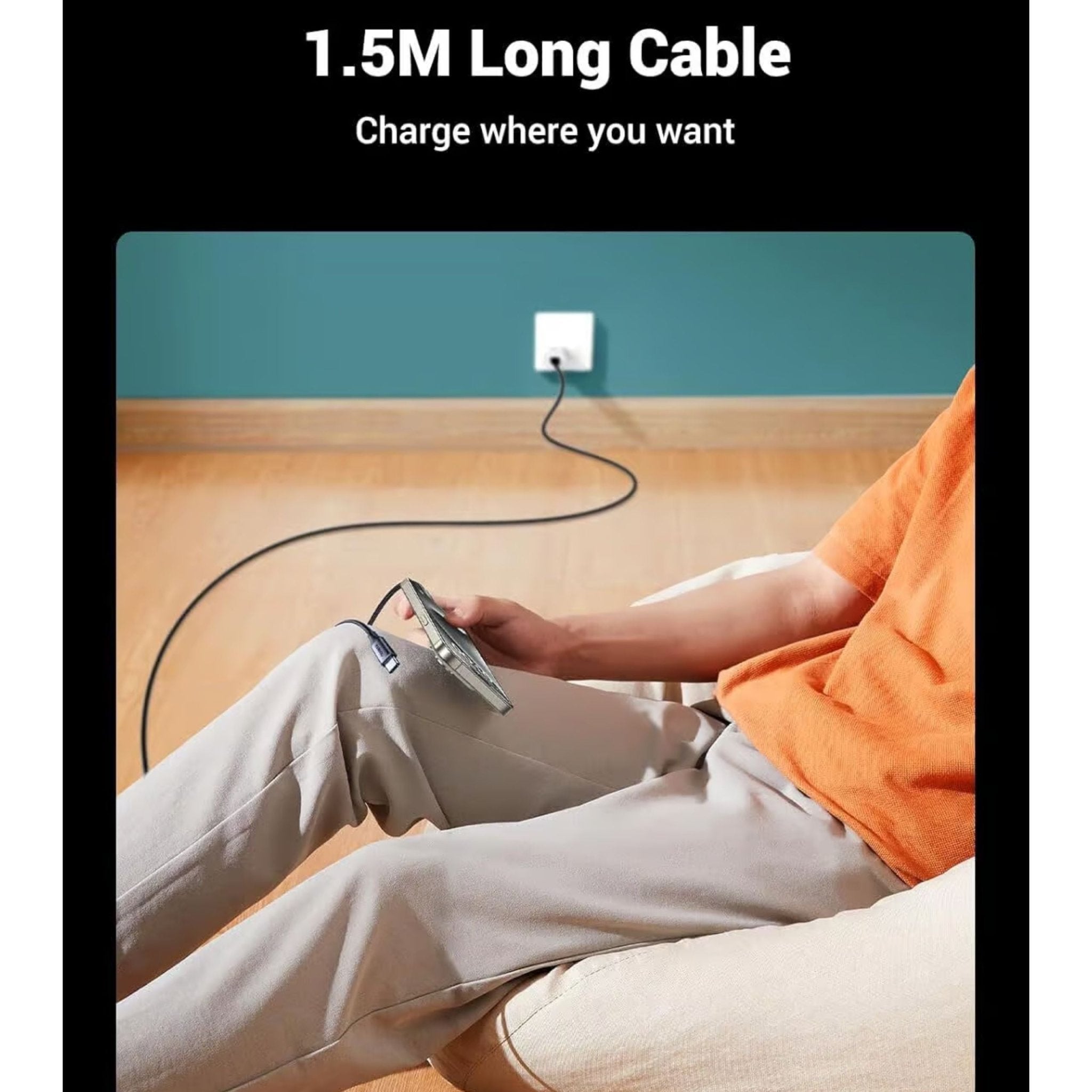 UGREEN 2-in-1 100W USB-C to USB-C/USB-C Universal PD Fast Charging Cable 1.5M - Black