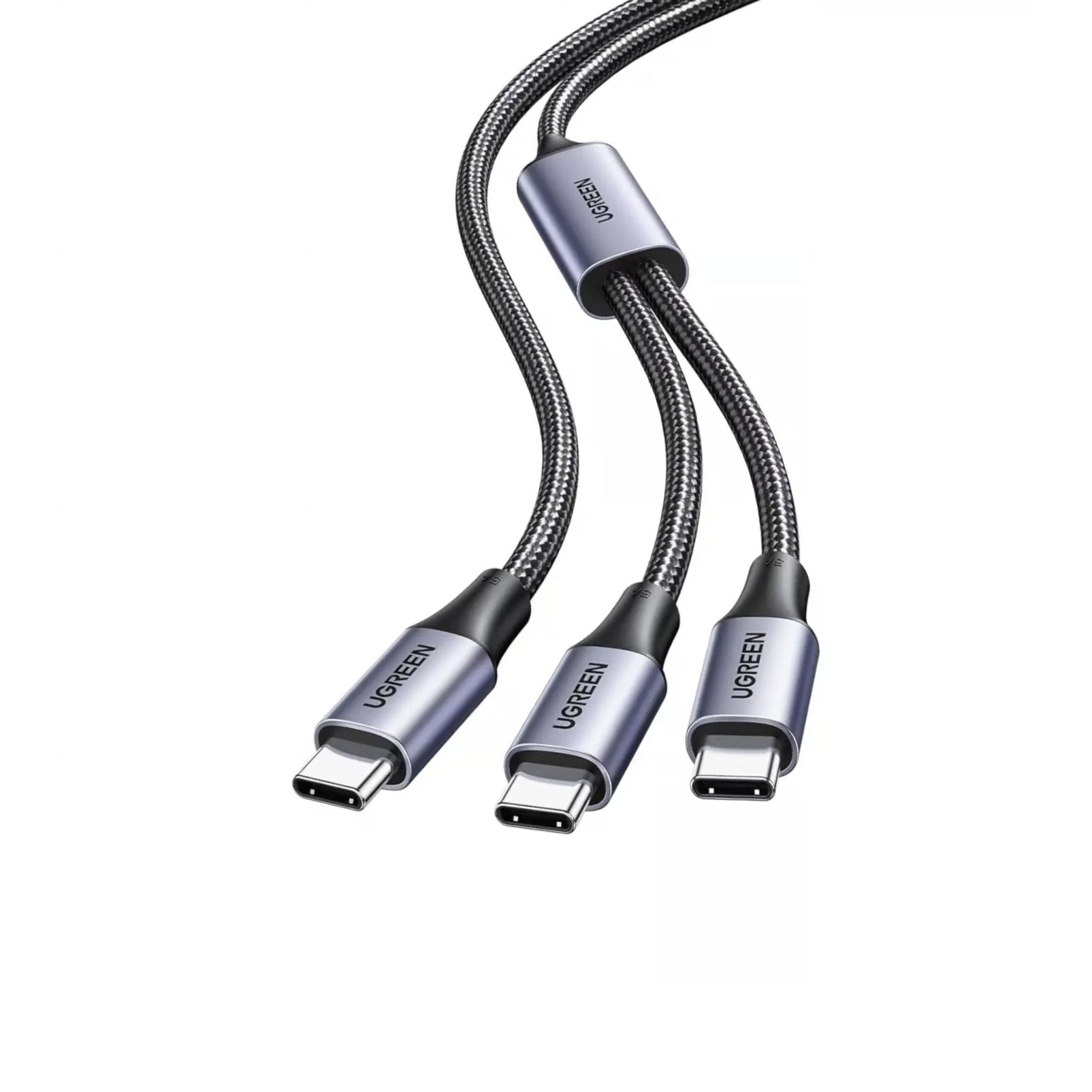 UGREEN 2-in-1 100W USB-C to USB-C/USB-C Universal PD Fast Charging Cable 1.5M - Black