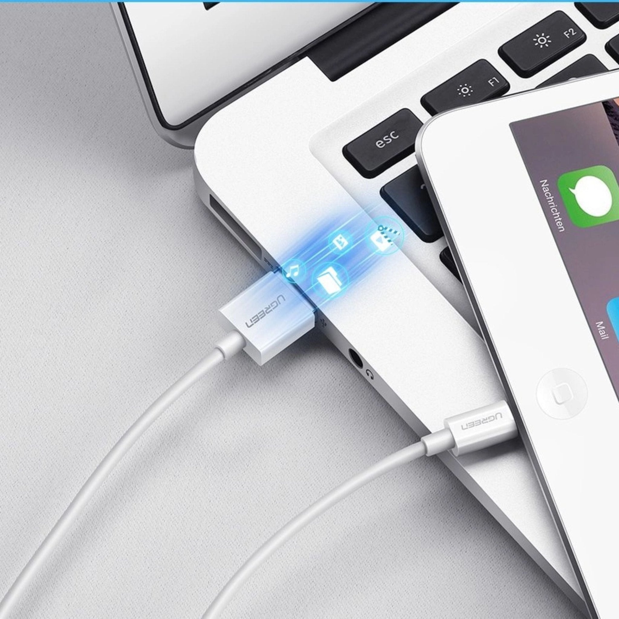 UGREEN 2.4A USB-A to Lightning PD Fast Charging Cable 1m - Black