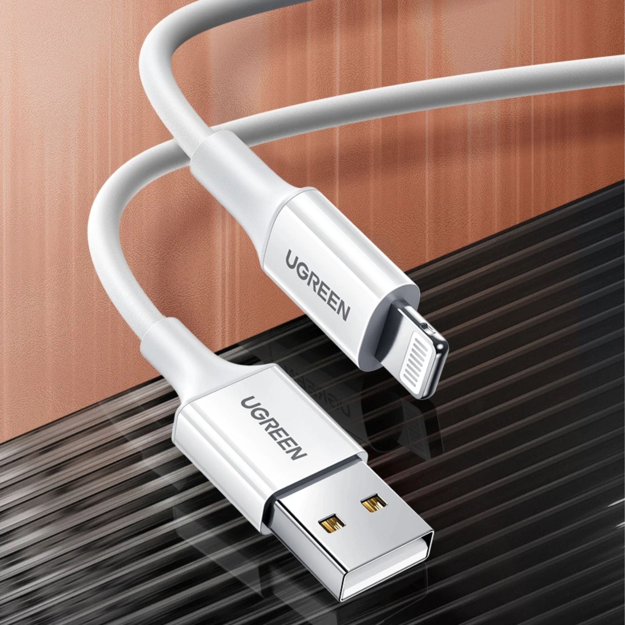 UGREEN 2.4A USB-A to Lightning PD Fast Charging Cable 1m - White